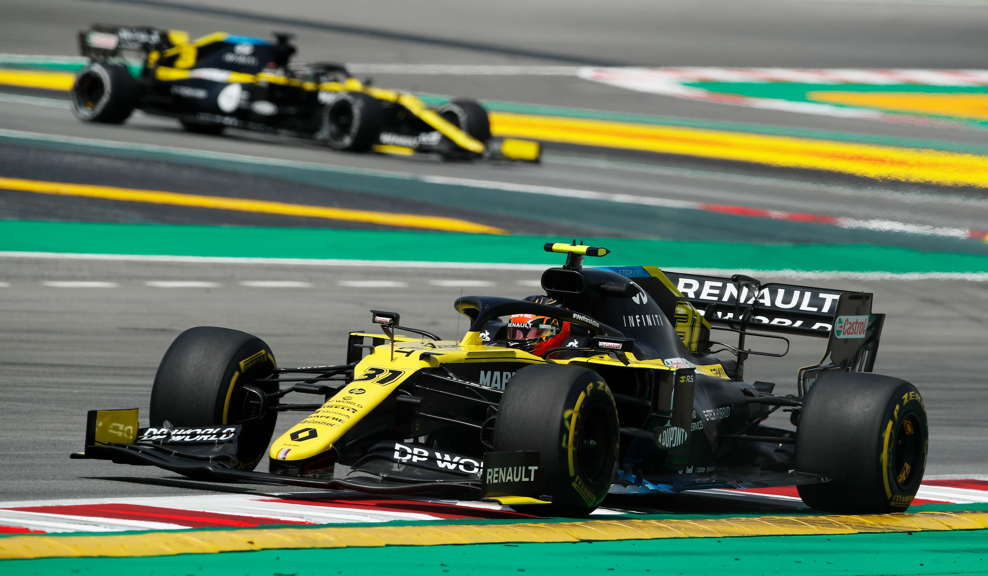 BARCELONA, SPAIN - AUGUST 14: Esteban Ocon of France driving the (31) Renault Sport Formula One
