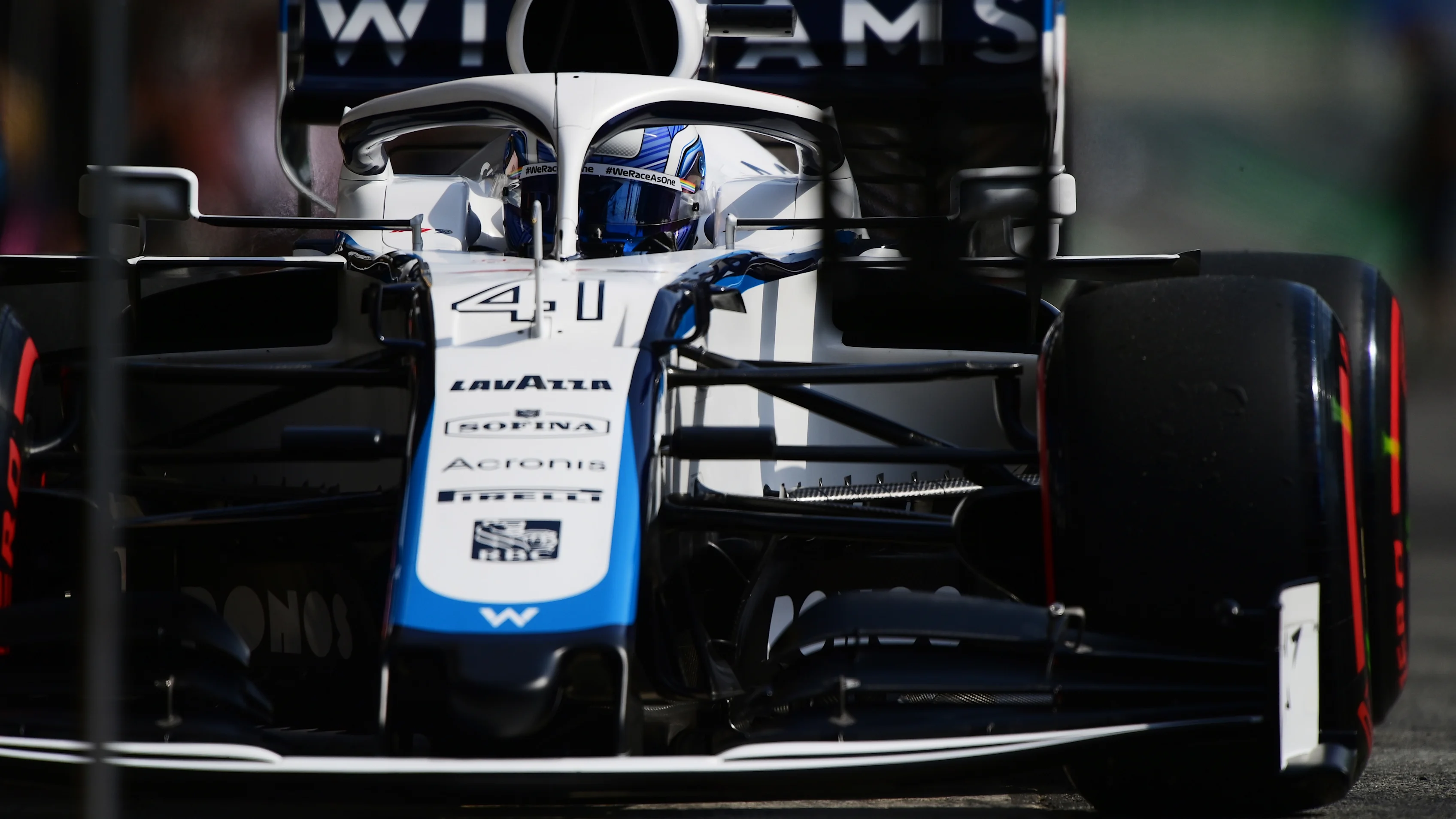 BARCELONA, SPAIN - AUGUST 14: Roy Nissany of Israel driving the Williams Racing FW43 Mercedes in