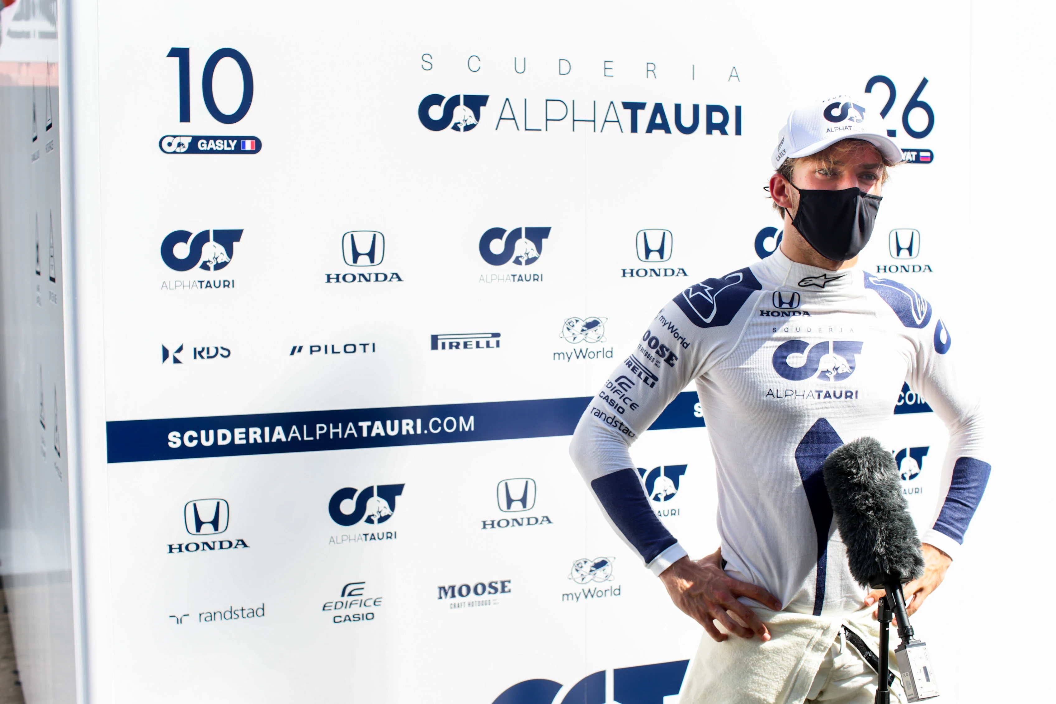BARCELONA, SPAIN - AUGUST 14: Pierre Gasly of Scuderia AlphaTauri and France during practice for