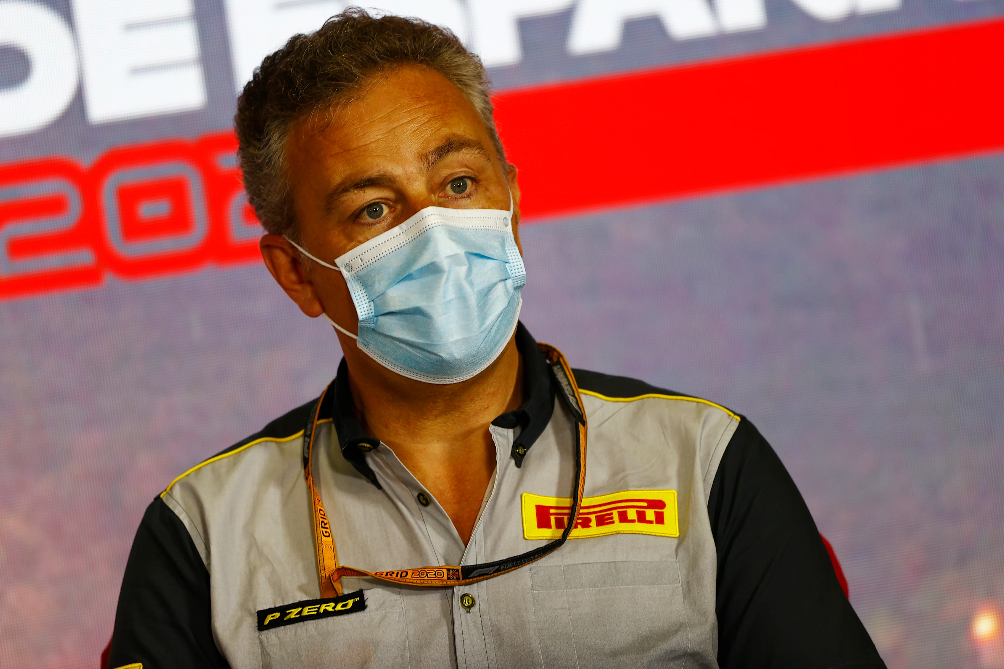 BARCELONA, SPAIN - AUGUST 14: Director of Pirelli F1 Mario Isola talks in a press conference during