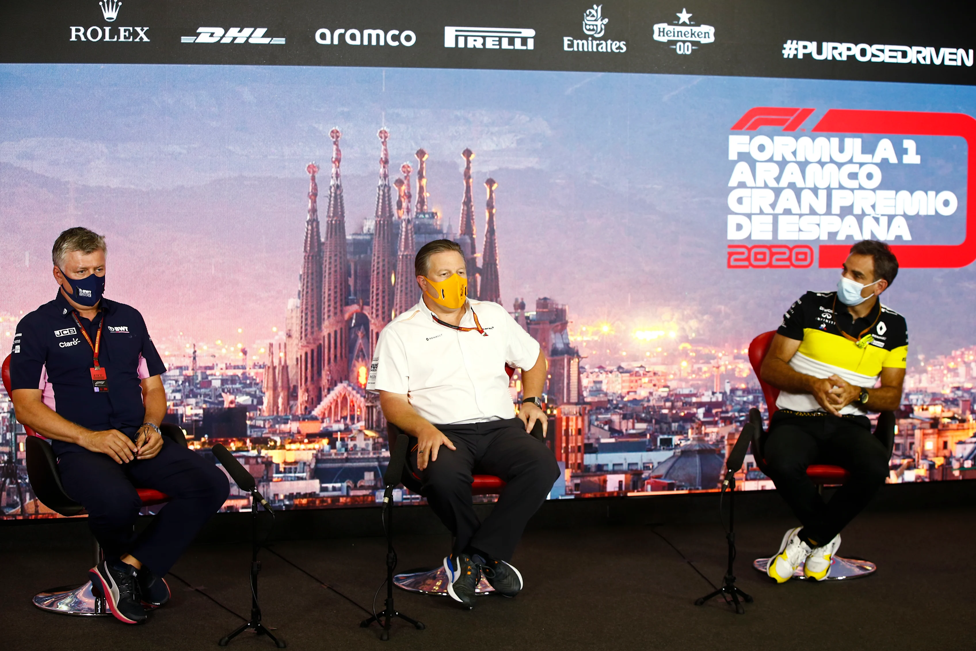 BARCELONA, SPAIN - AUGUST 14: Otmar Szafnauer, Team Principal and Chief Executive Officer of Racing