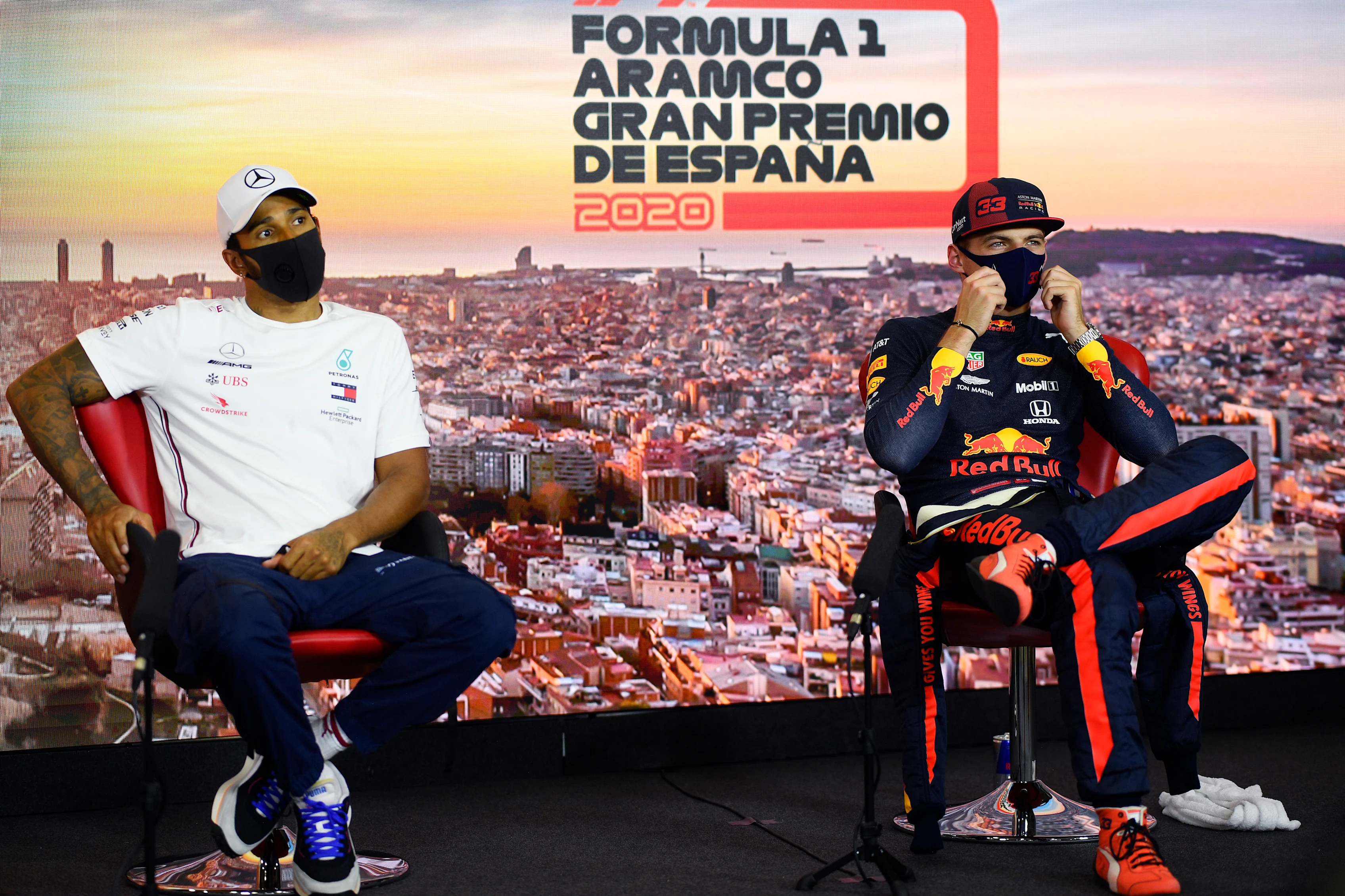 BARCELONA, SPAIN - AUGUST 15: Third placed qualifier Max Verstappen of Netherlands and Red Bull
