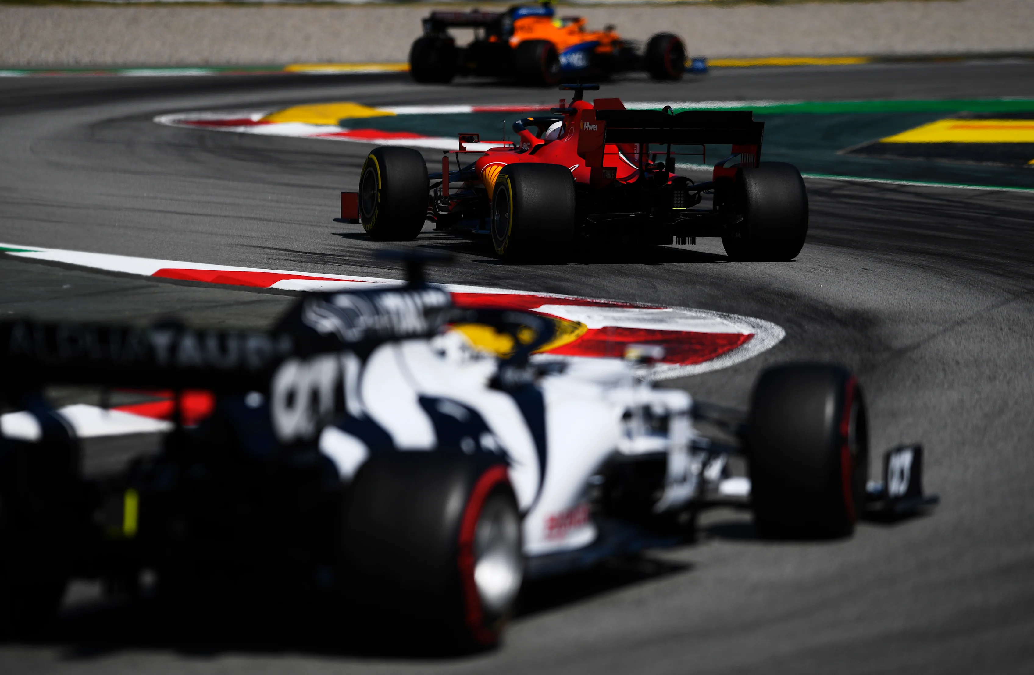 BARCELONA, SPAIN - AUGUST 16: Sebastian Vettel of Germany driving the (5) Scuderia Ferrari SF1000