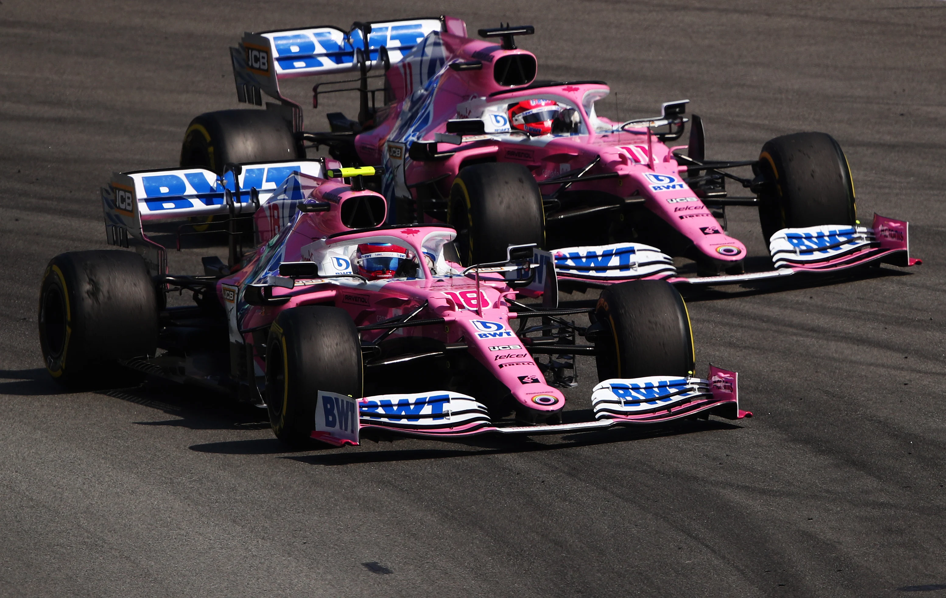 BARCELONA, SPAIN - AUGUST 16: Lance Stroll of Canada driving the (18) Racing Point RP20 Mercedes
