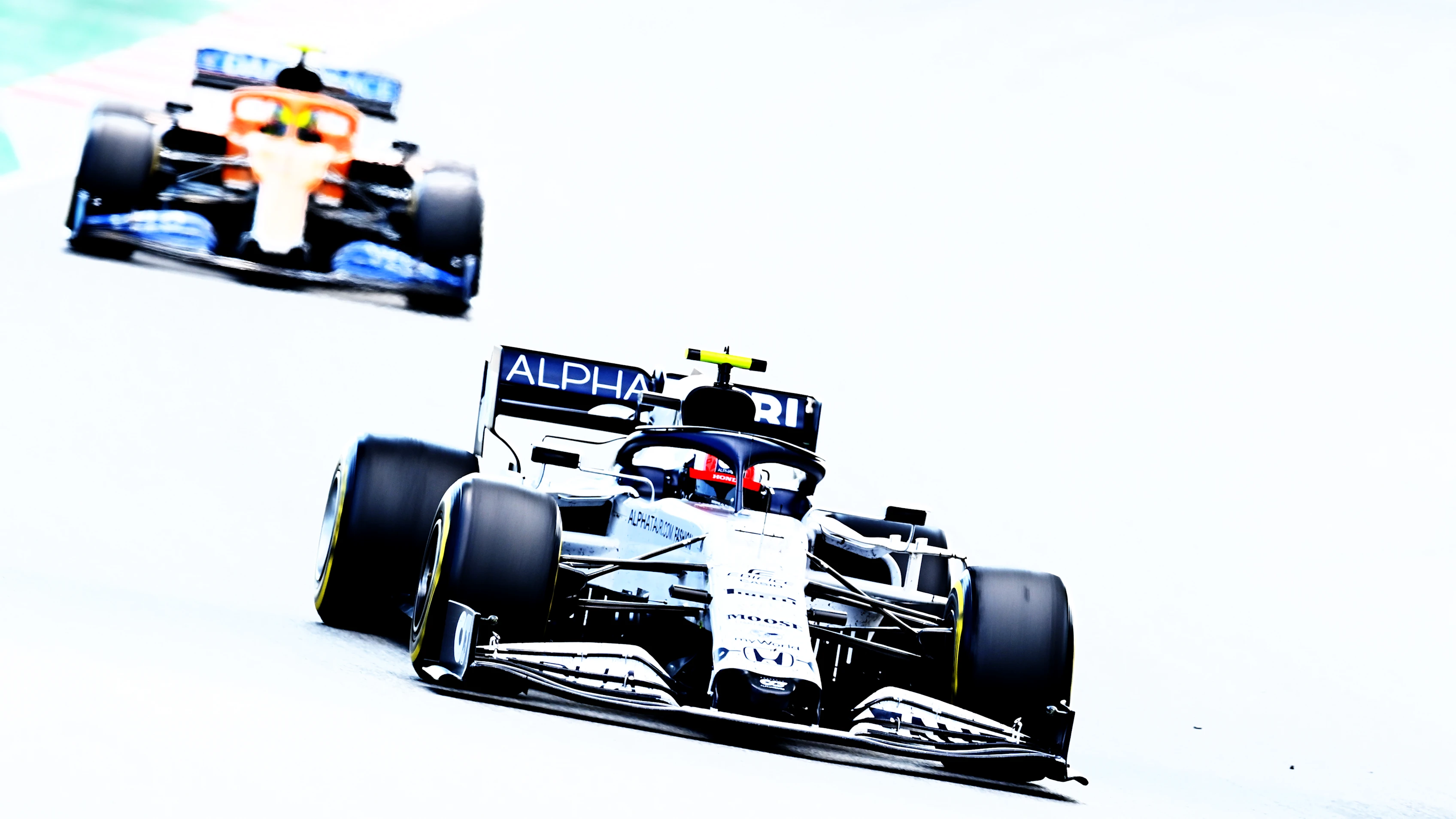 BARCELONA, SPAIN - AUGUST 16: Pierre Gasly of France driving the (10) Scuderia AlphaTauri AT01