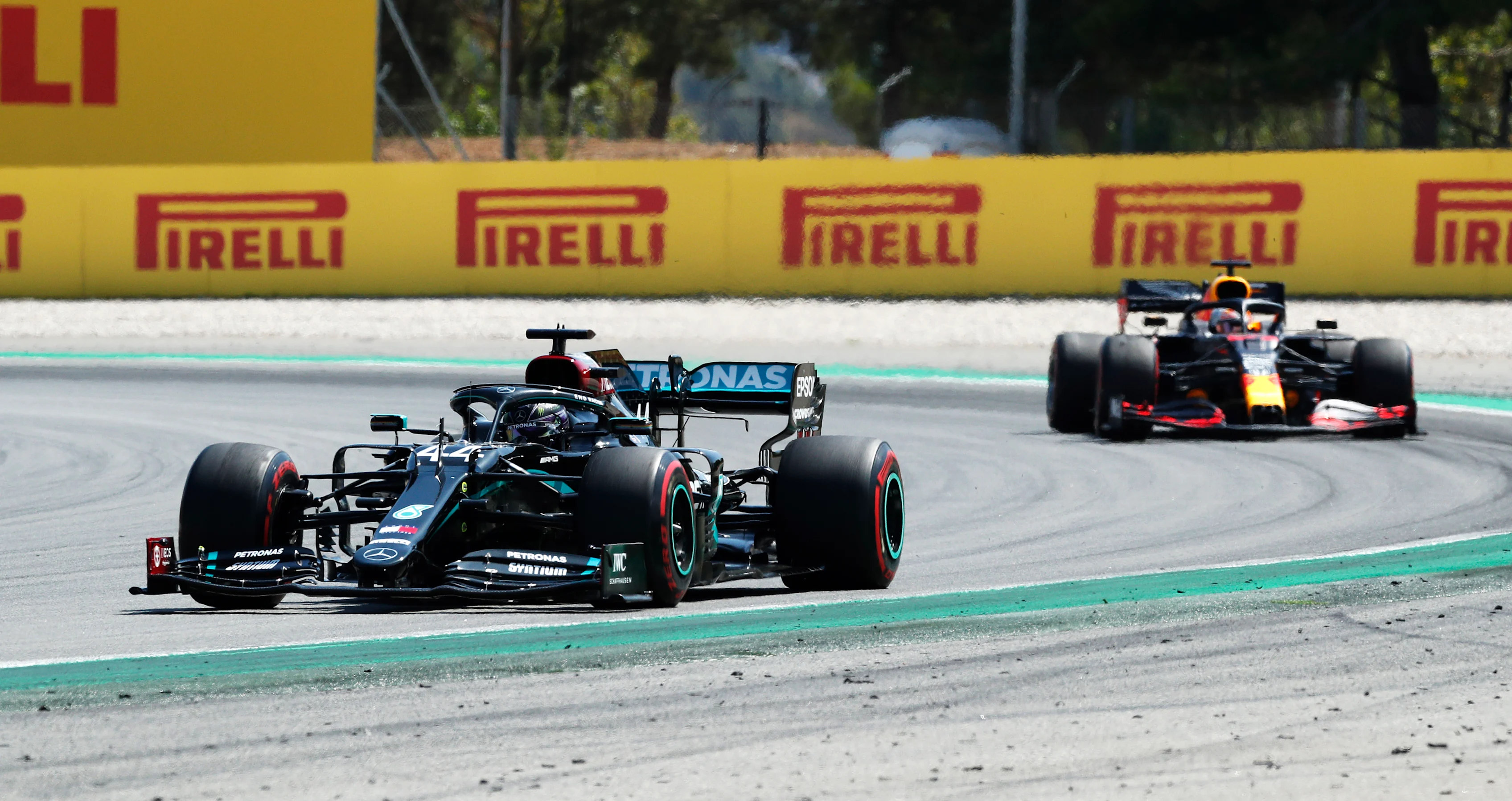BARCELONA, SPAIN - AUGUST 16: Lewis Hamilton of Great Britain driving the (44) Mercedes AMG
