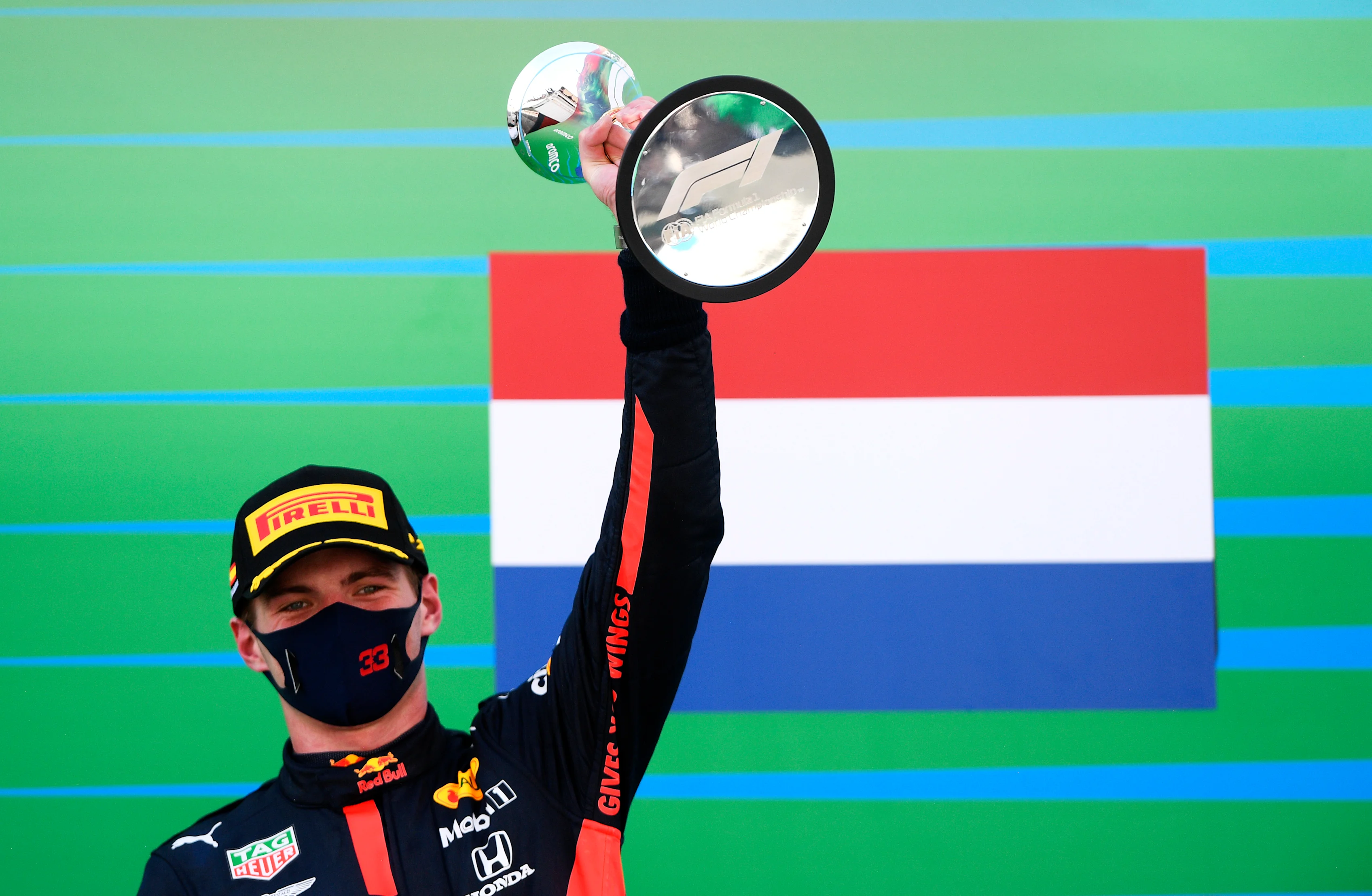 BARCELONA, SPAIN - AUGUST 16: Second placed Max Verstappen of Netherlands and Red Bull Racing