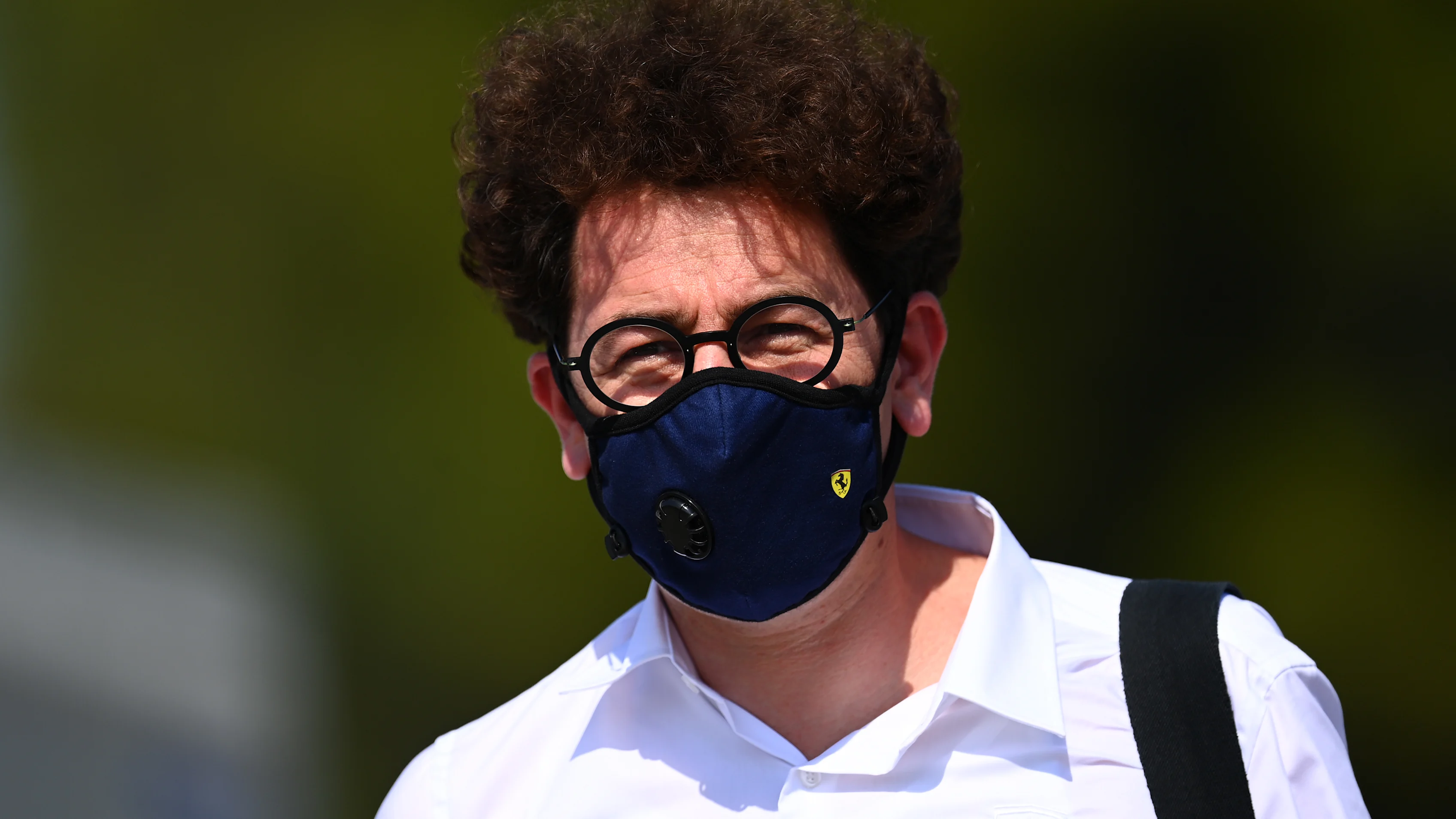 BARCELONA, SPAIN - AUGUST 13: Scuderia Ferrari Team Principal Mattia Binotto walks in the Paddock