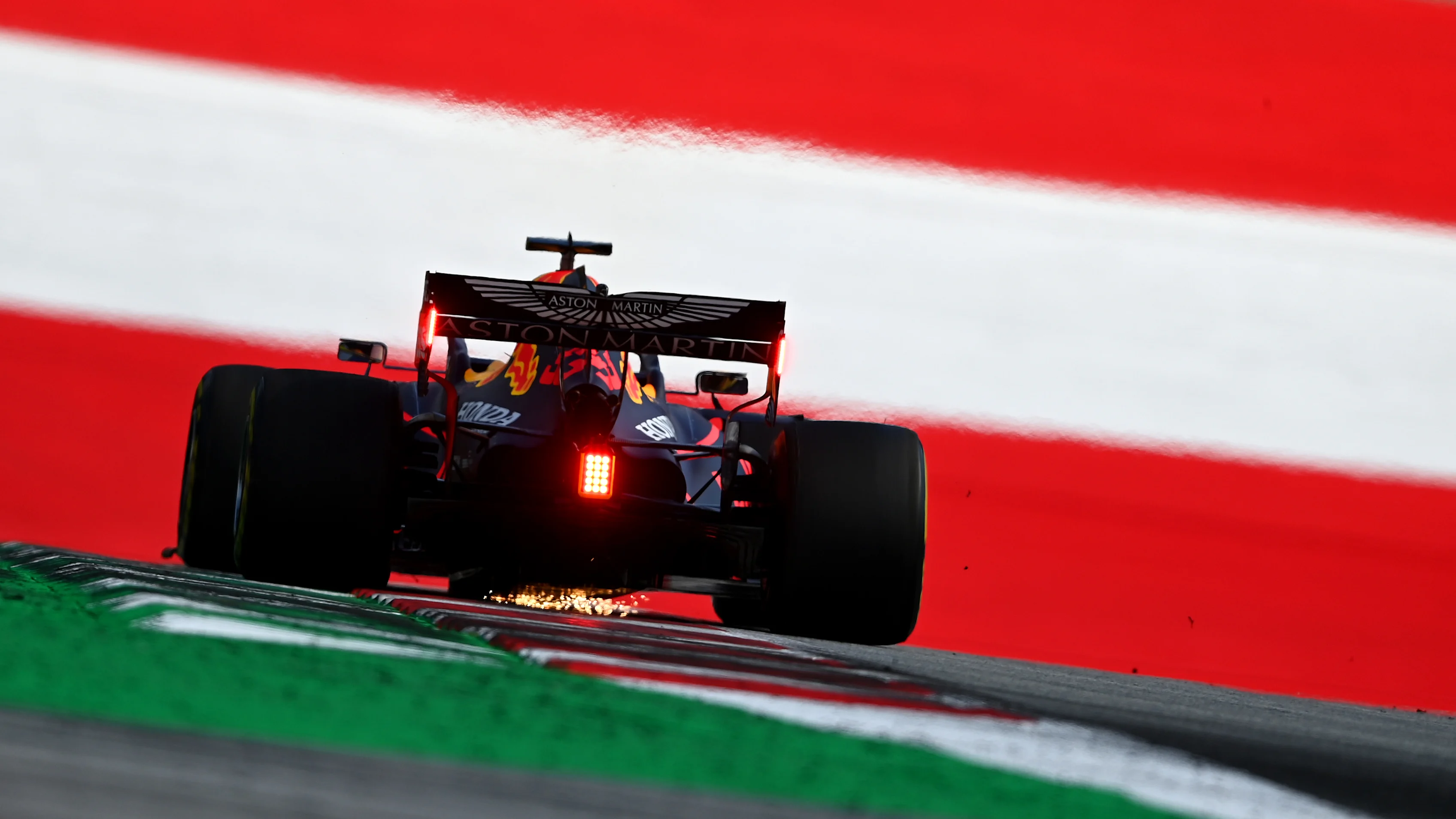 SPIELBERG, AUSTRIA - JULY 10: Max Verstappen of the Netherlands driving the (33) Aston Martin Red