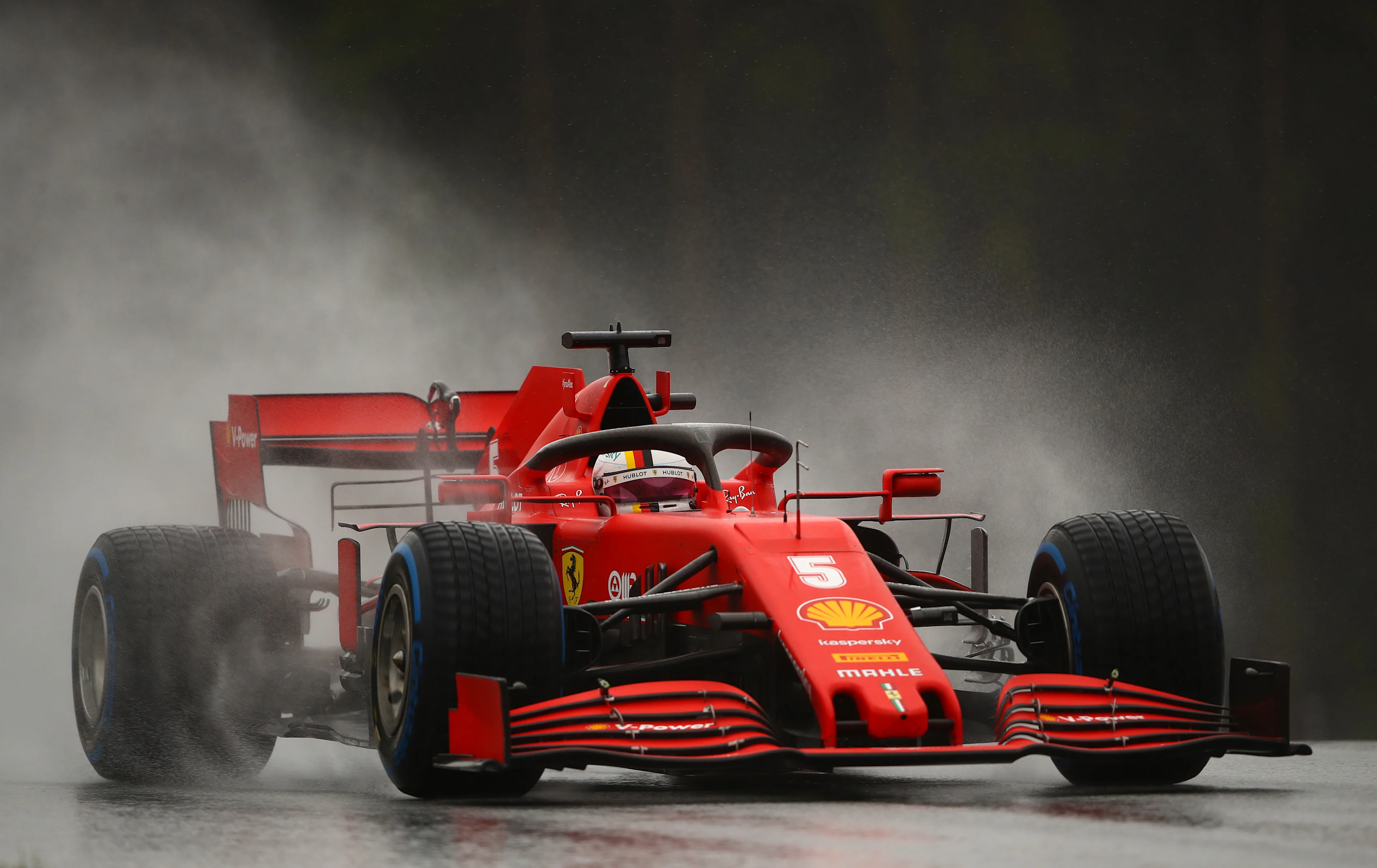 SPIELBERG, AUSTRIA - JULY 11: Sebastian Vettel of Germany driving the (5) Scuderia Ferrari SF1000