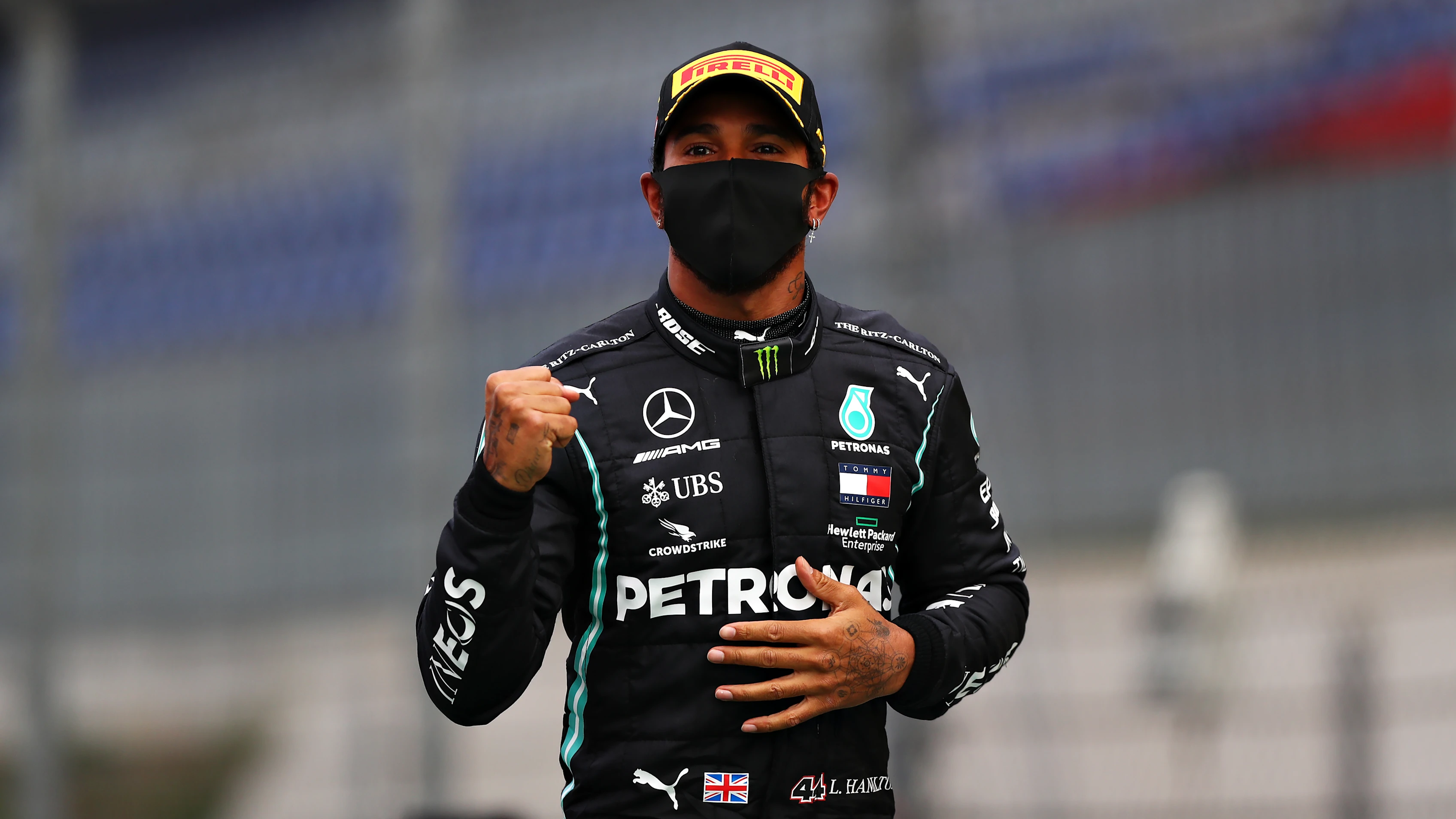 SPIELBERG, AUSTRIA - JULY 12: Race winner Lewis Hamilton of Great Britain and Mercedes GP