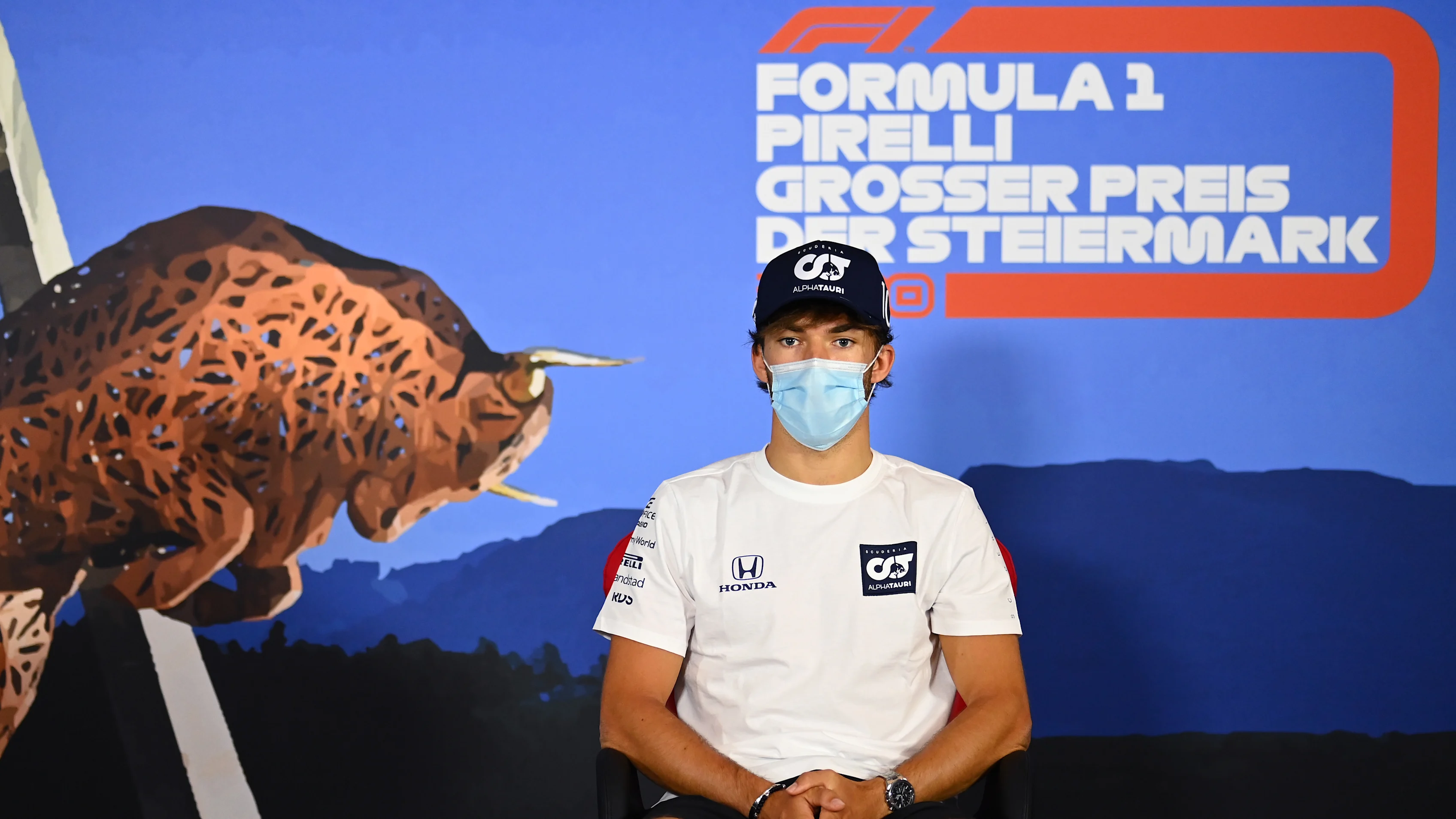 SPIELBERG, AUSTRIA - JULY 09: Pierre Gasly of France and Scuderia AlphaTauri talks in the Drivers