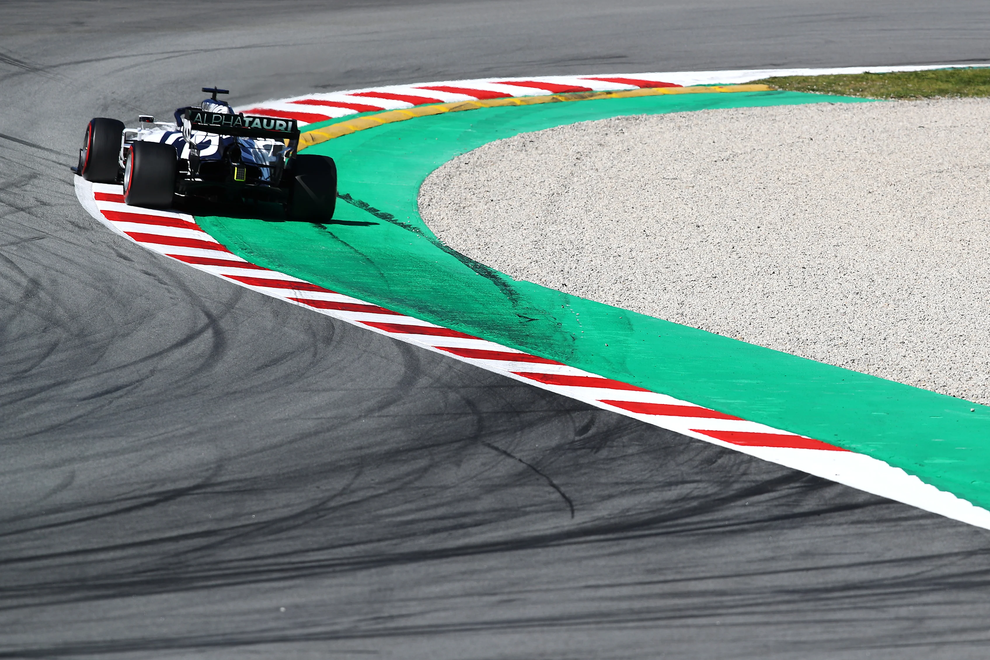 BARCELONA, SPAIN - FEBRUARY 26: Pierre Gasly of France driving the (10) Scuderia AlphaTauri AT01