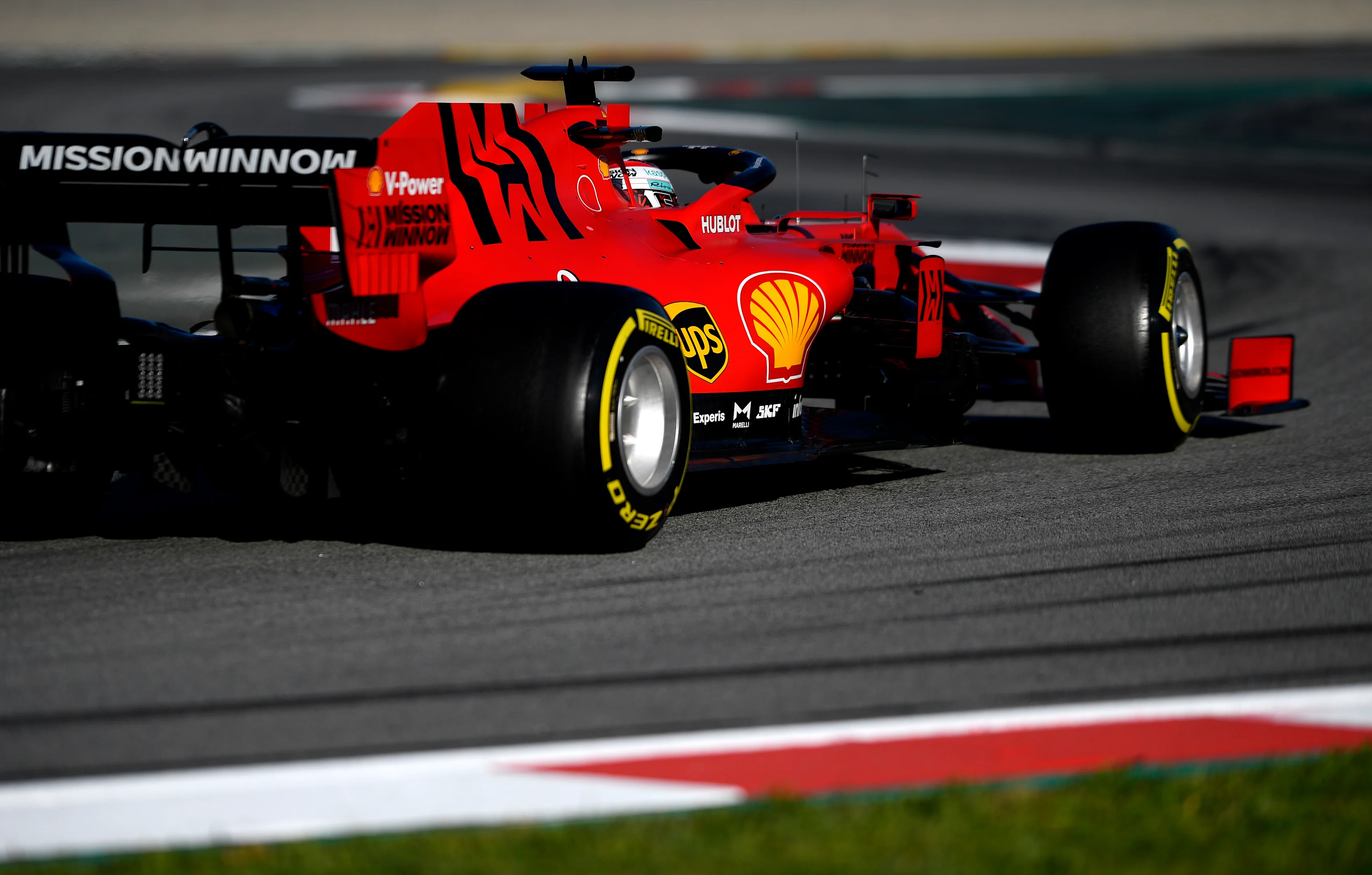 BARCELONA, SPAIN - FEBRUARY 26: Charles Leclerc of Monaco driving the (16) Scuderia Ferrari SF1000
