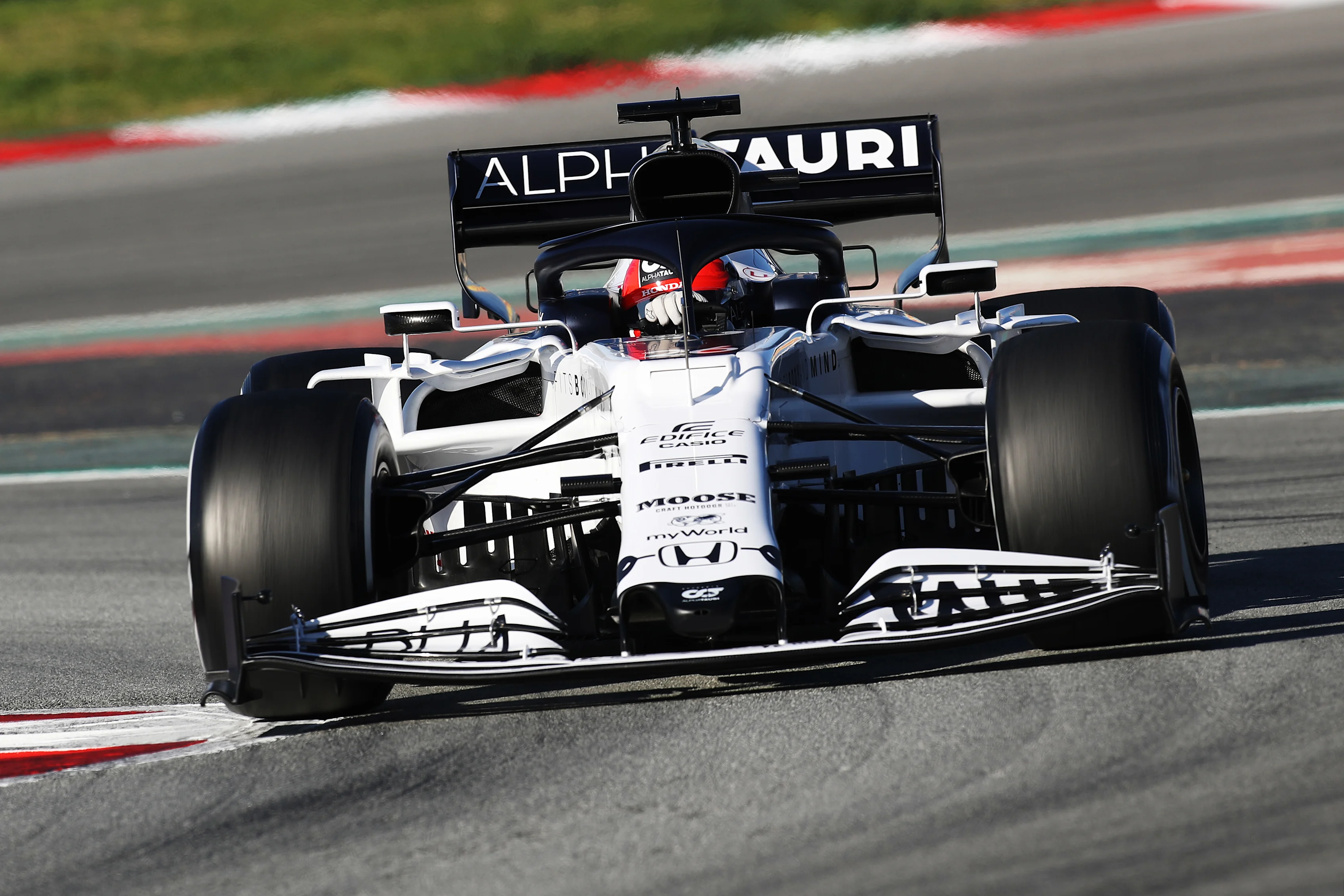 BARCELONA, SPAIN - FEBRUARY 28: Daniil Kvyat of Russia driving the (26) Scuderia AlphaTauri AT01