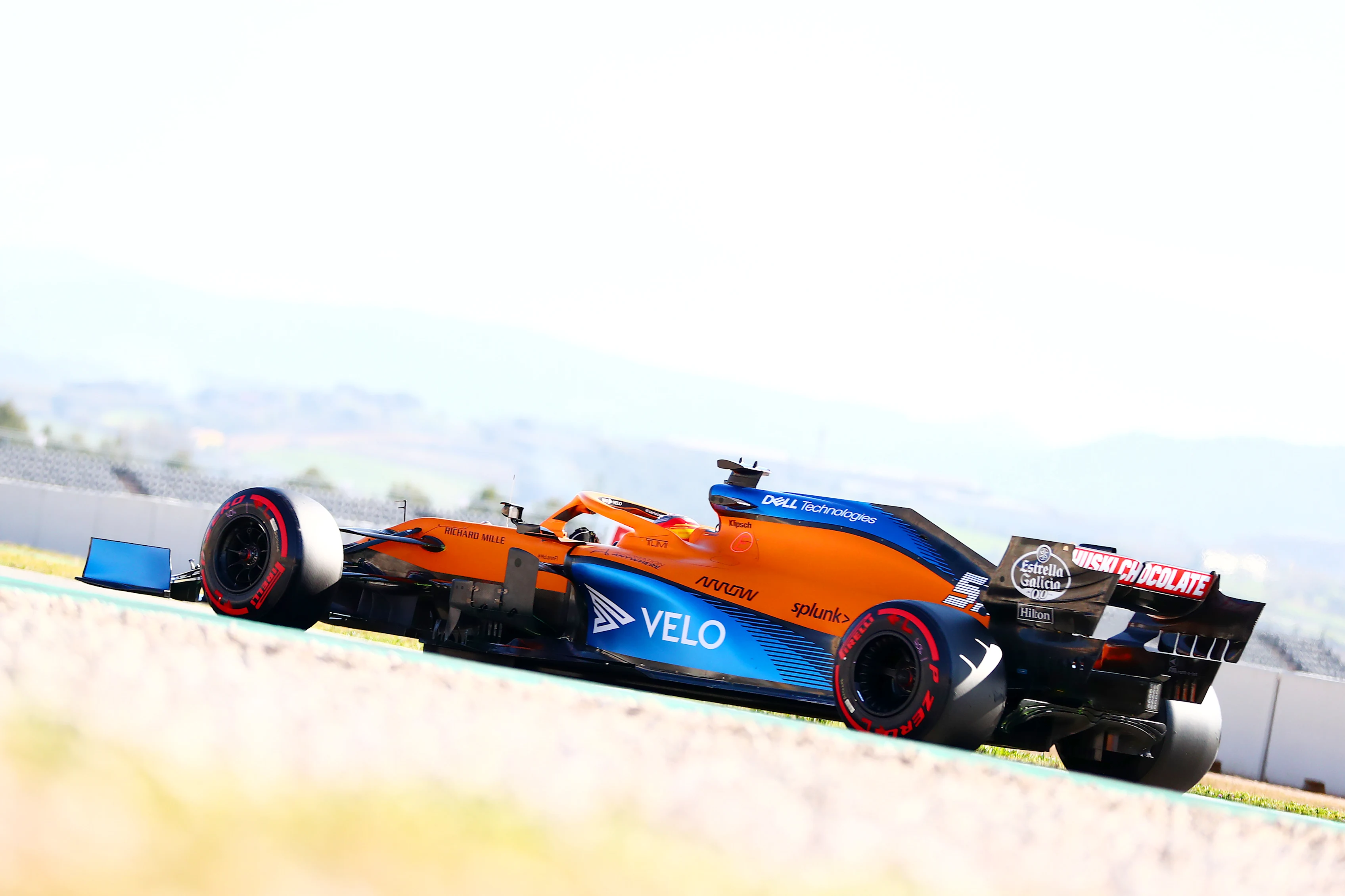 BARCELONA, SPAIN - FEBRUARY 28: Carlos Sainz of Spain driving the (55) McLaren F1 Team MCL35