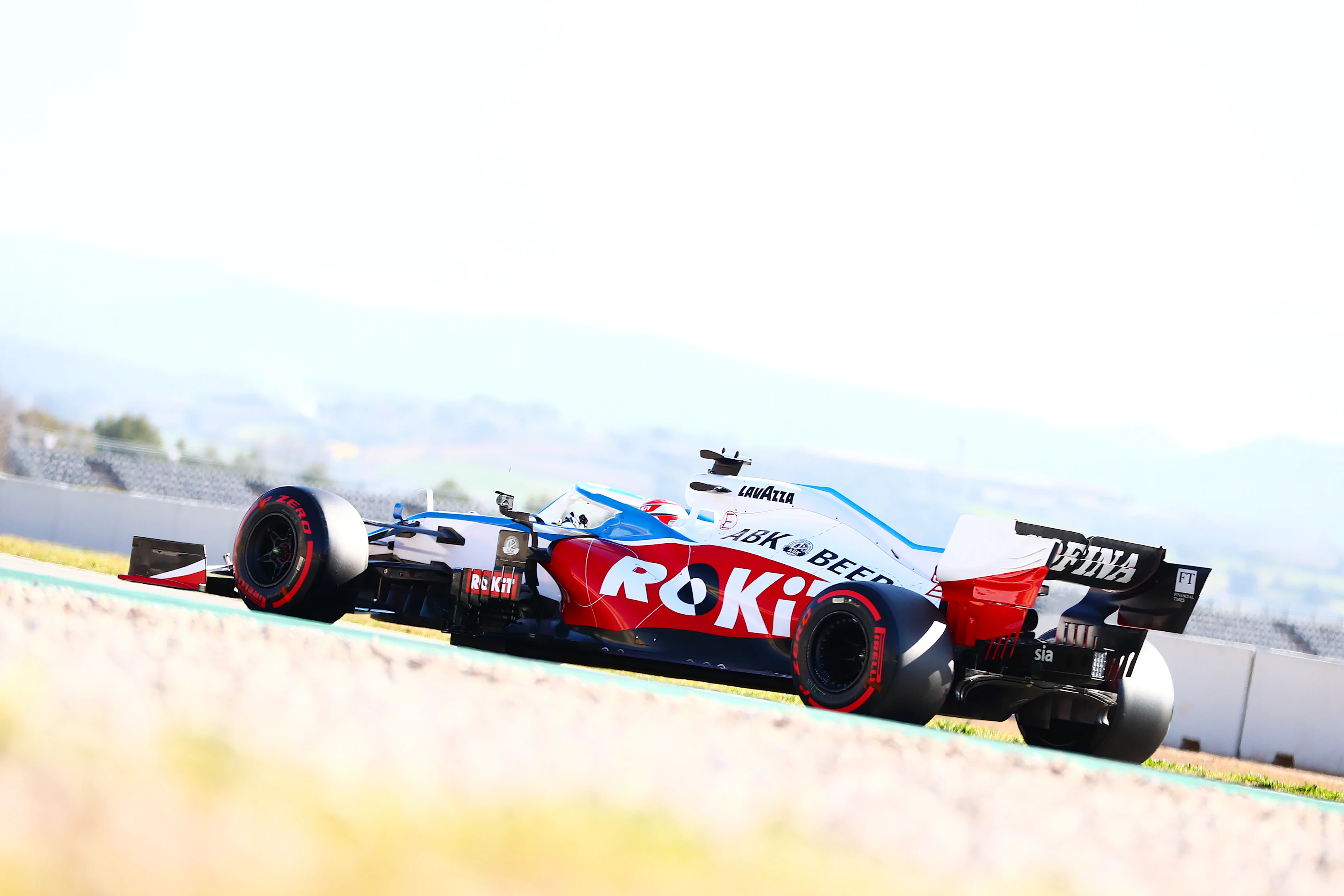 BARCELONA, SPAIN - FEBRUARY 28: George Russell of Great Britain driving the (63) Rokit Williams