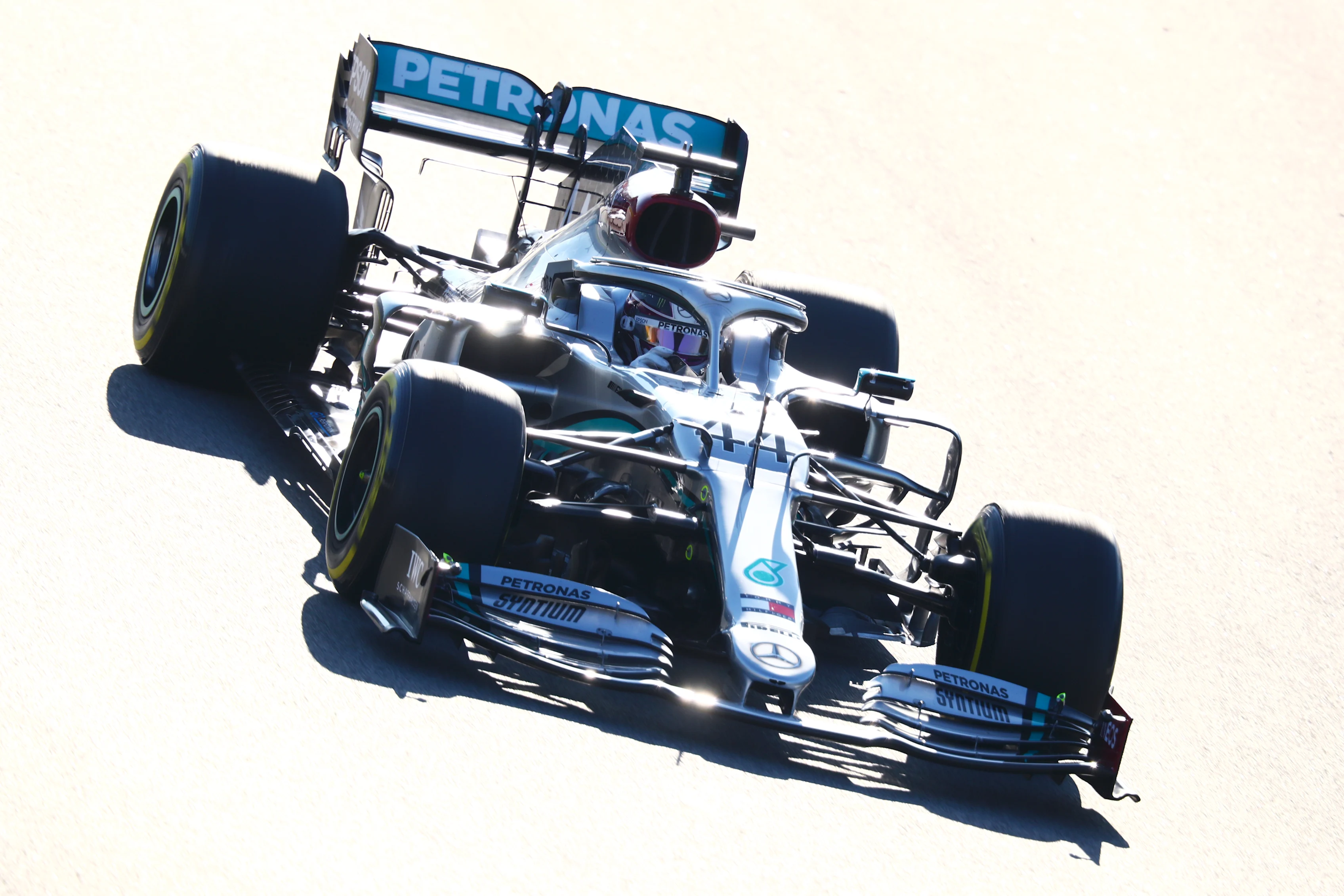 BARCELONA, SPAIN - FEBRUARY 28: Lewis Hamilton of Great Britain driving the (44) Mercedes AMG