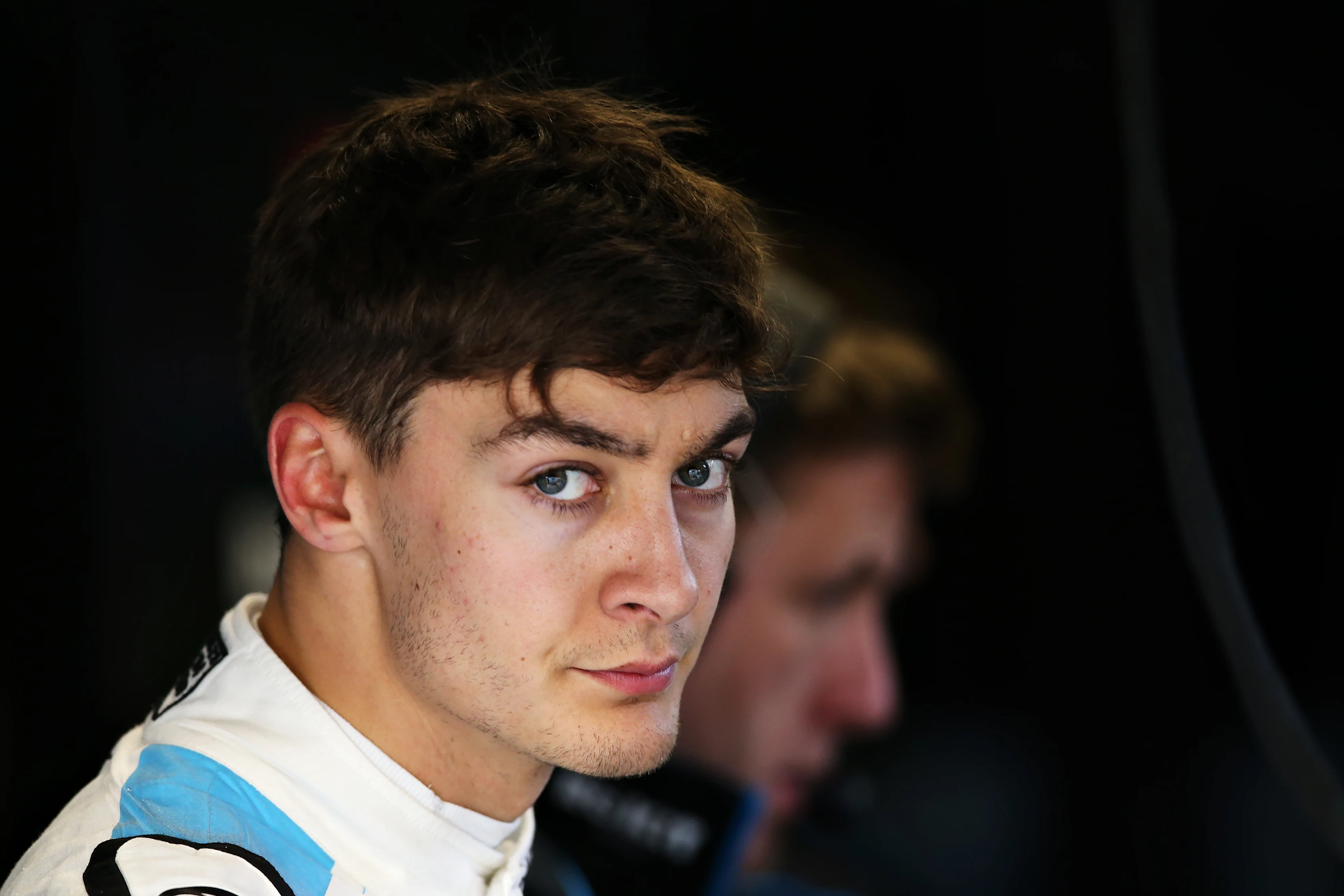 BARCELONA, SPAIN - FEBRUARY 28: George Russell of Great Britain and Williams looks on from the