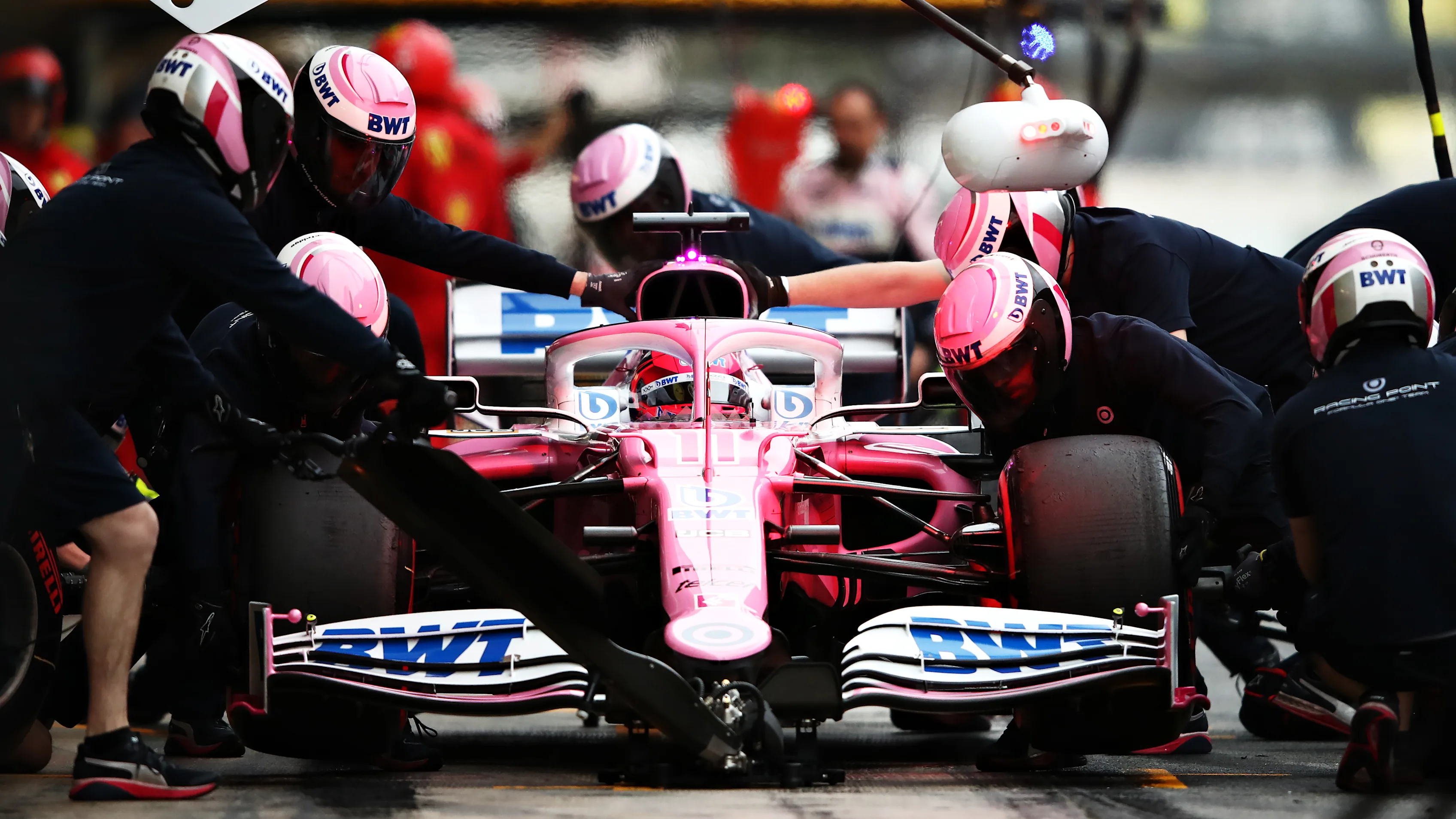 BARCELONA, SPAIN - FEBRUARY 28: Sergio Perez of Mexico driving the (11) Racing Point RP20 Mercedes