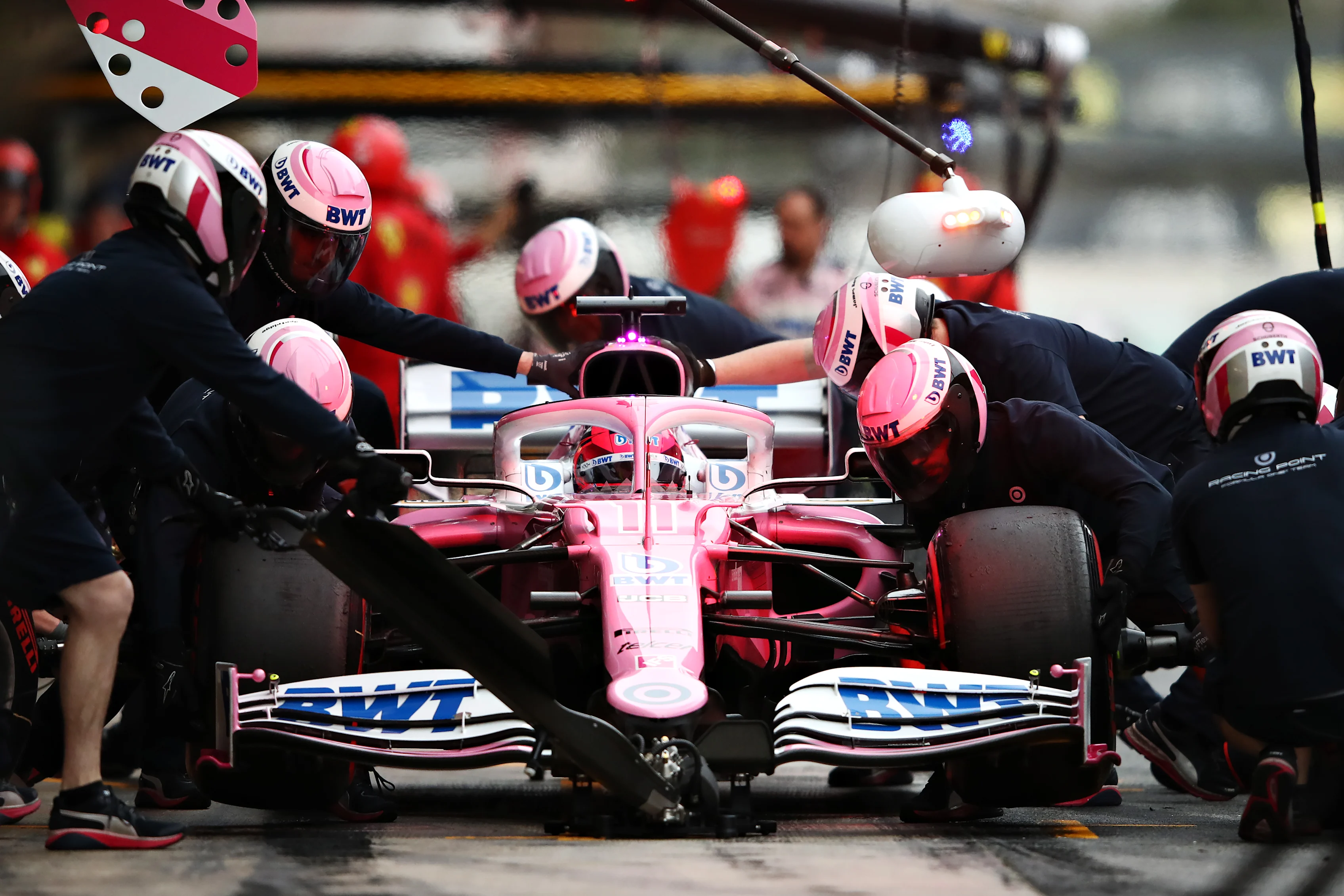 BARCELONA, SPAIN - FEBRUARY 28: Sergio Perez of Mexico driving the (11) Racing Point RP20 Mercedes