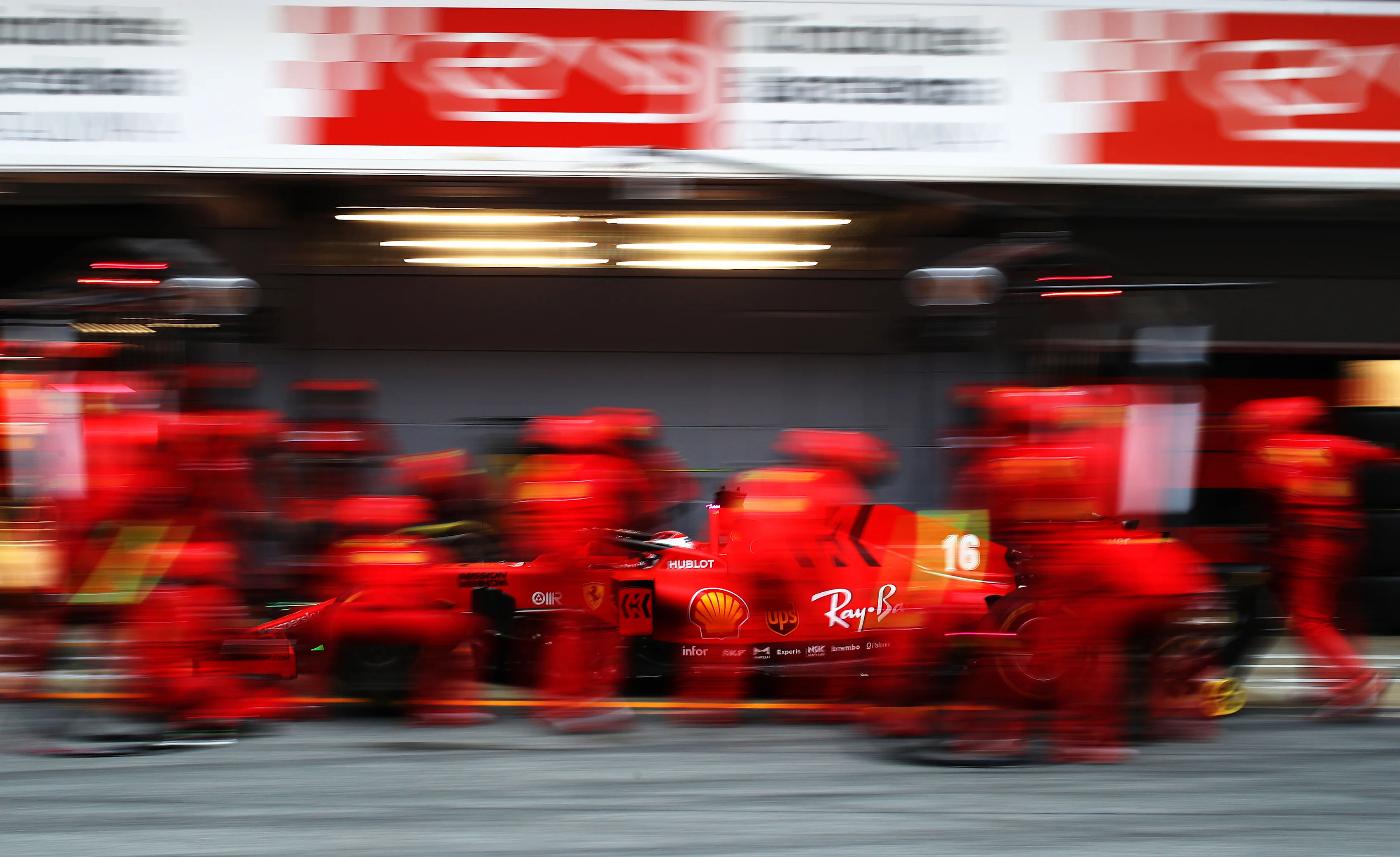 BARCELONA, SPAIN - FEBRUARY 28: Charles Leclerc of Monaco driving the (16) Scuderia Ferrari SF1000