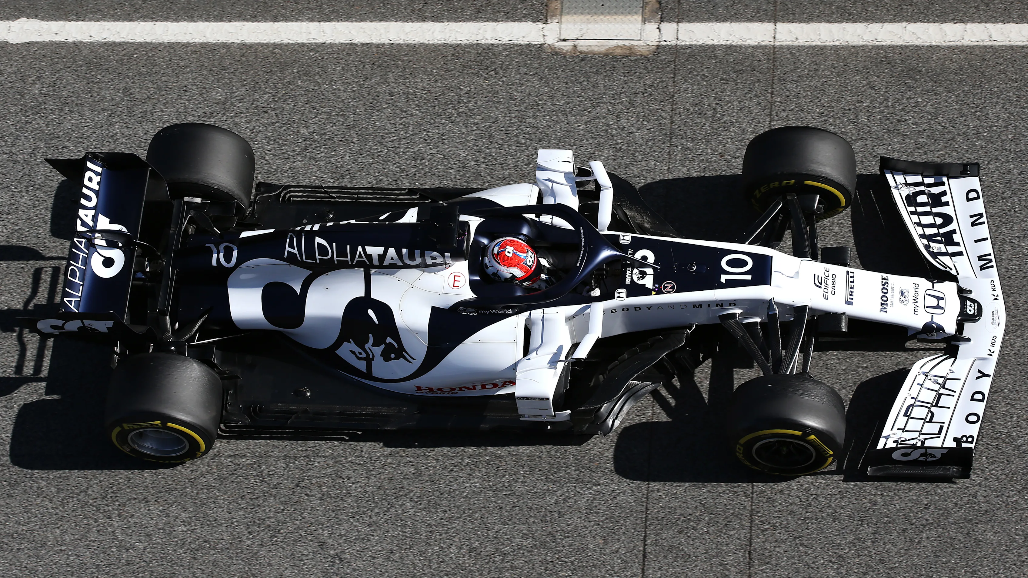 BARCELONA, SPAIN - FEBRUARY 27: Pierre Gasly of France driving the (10) Scuderia AlphaTauri AT01