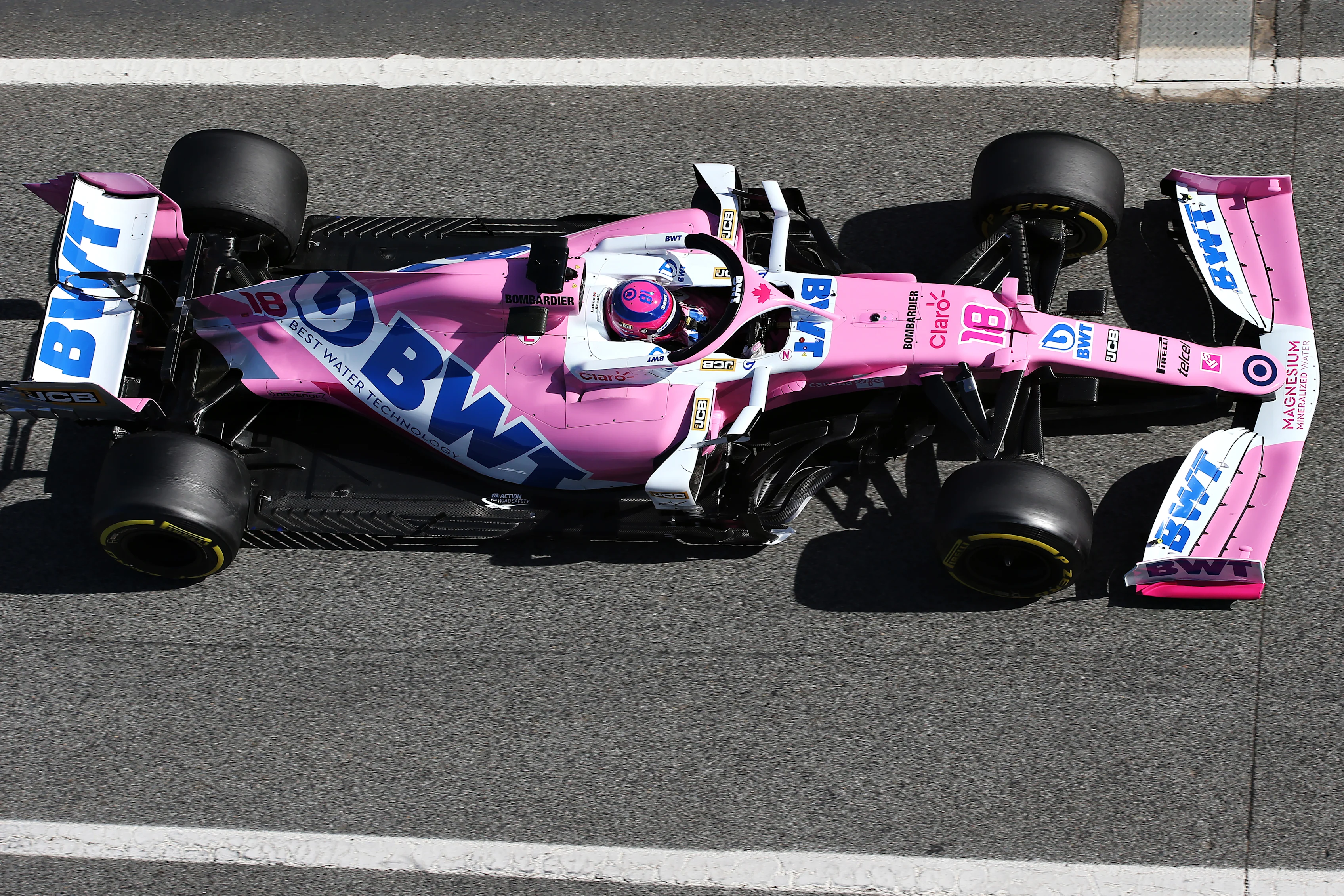BARCELONA, SPAIN - FEBRUARY 27: Lance Stroll of Canada driving the (18) Racing Point RP20 Mercedes
