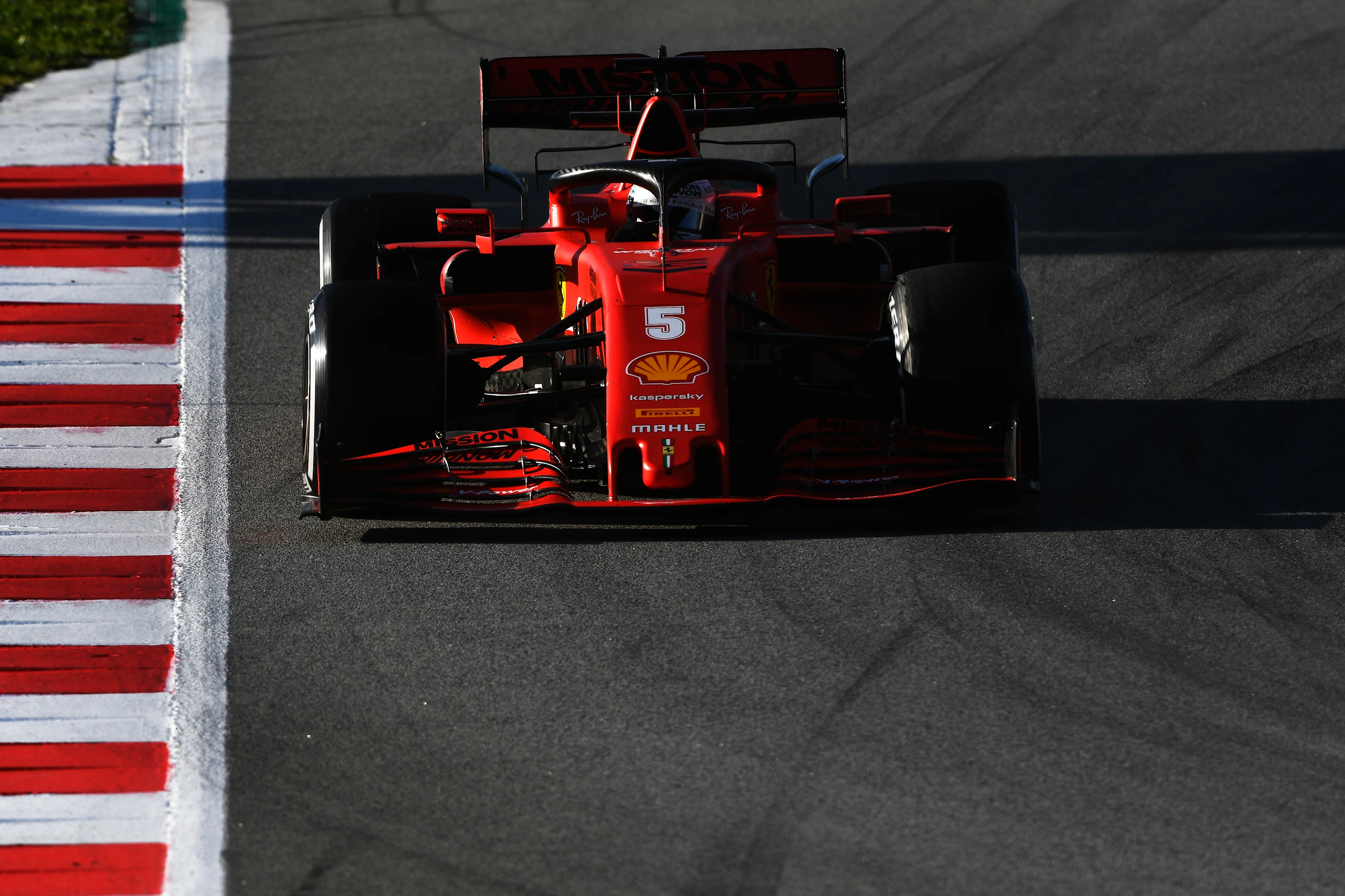 BARCELONA, SPAIN - FEBRUARY 27: Sebastian Vettel of Germany driving the (5) Scuderia Ferrari SF1000
