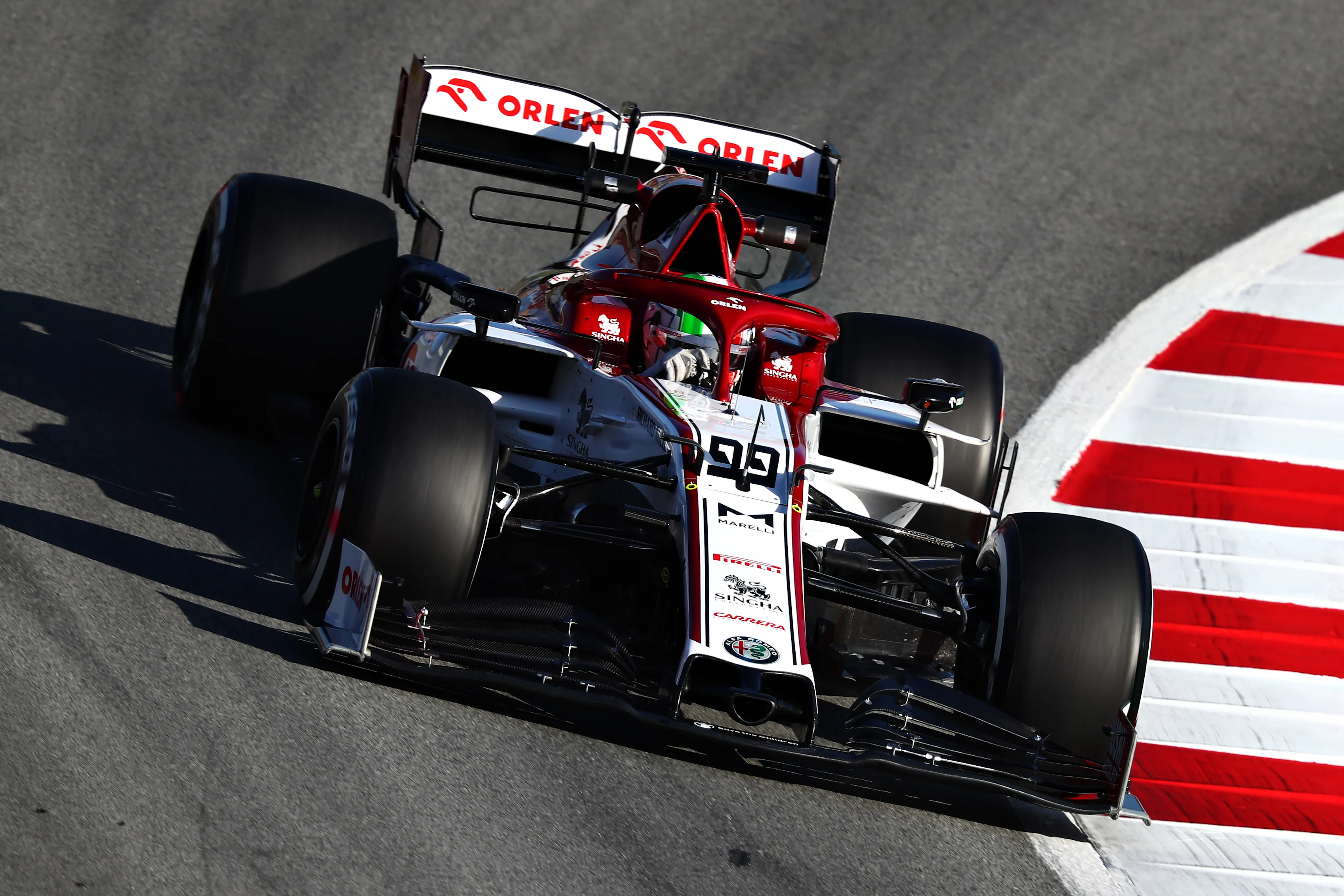 BARCELONA, SPAIN - FEBRUARY 27: Antonio Giovinazzi of Italy driving the (99) Alfa Romeo Racing C39