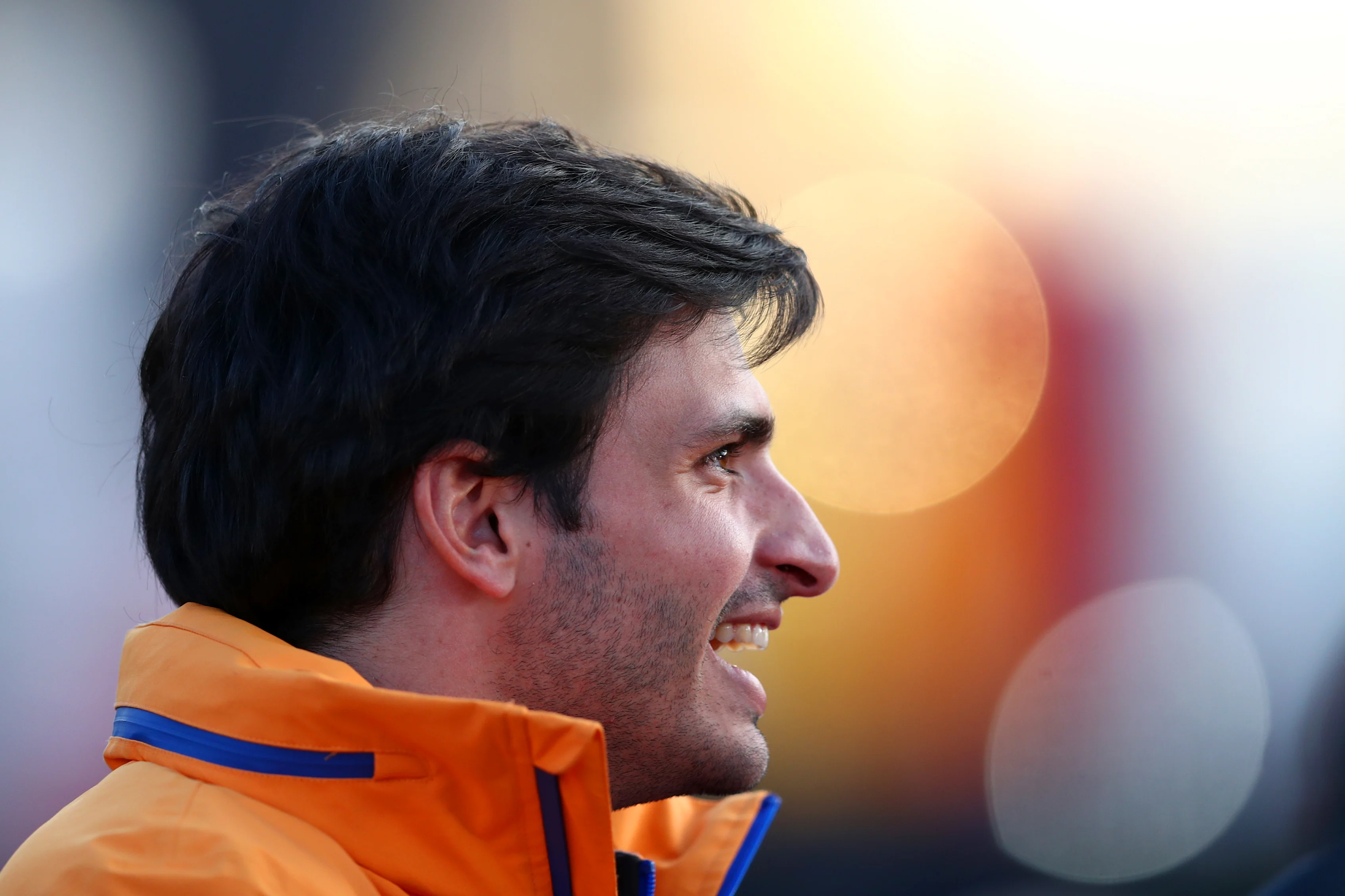 BARCELONA, SPAIN - FEBRUARY 27: Carlos Sainz of Spain and McLaren F1 smiles in the Paddock during