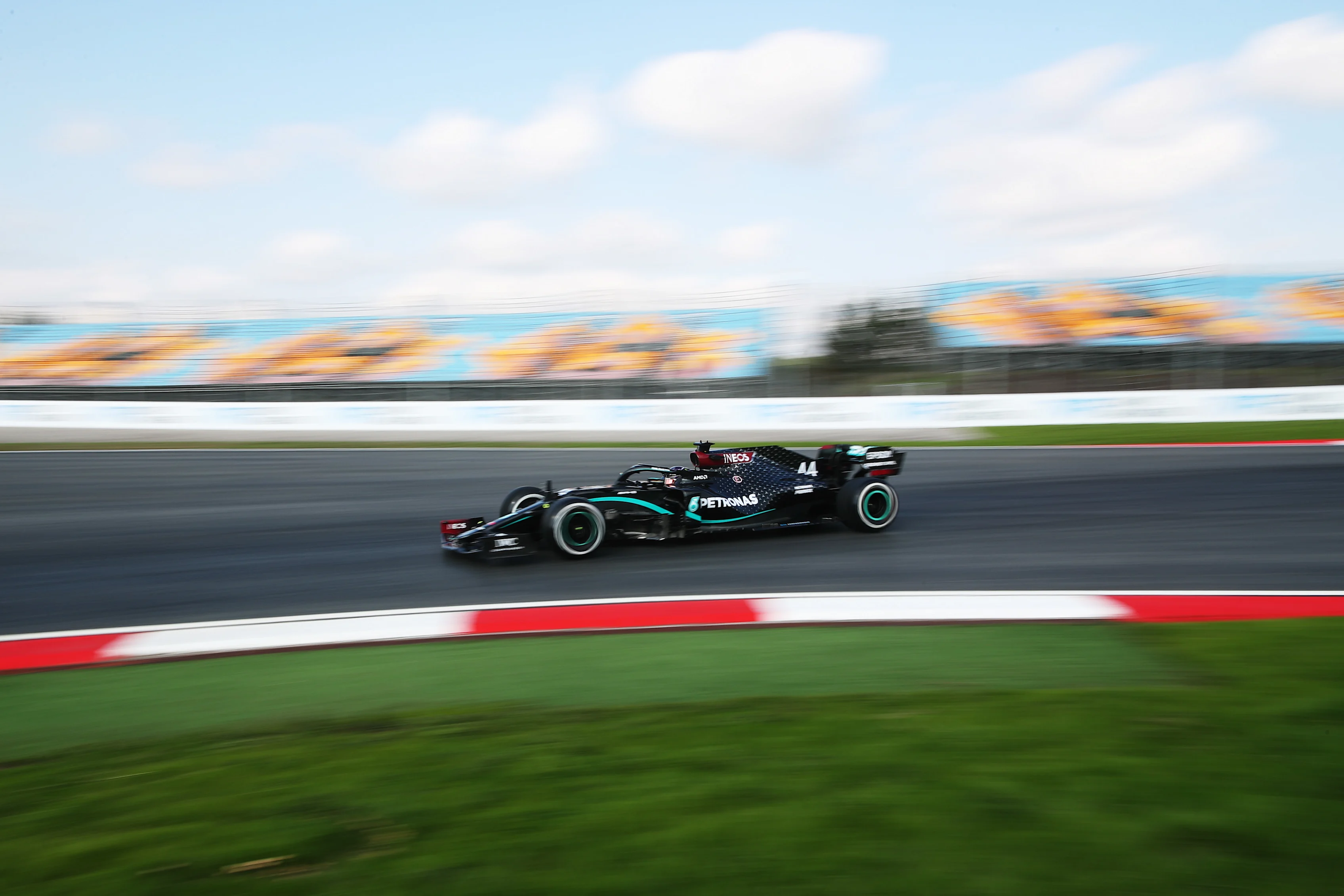 ISTANBUL, TURKEY - NOVEMBER 13: Lewis Hamilton of Great Britain driving the (44) Mercedes AMG