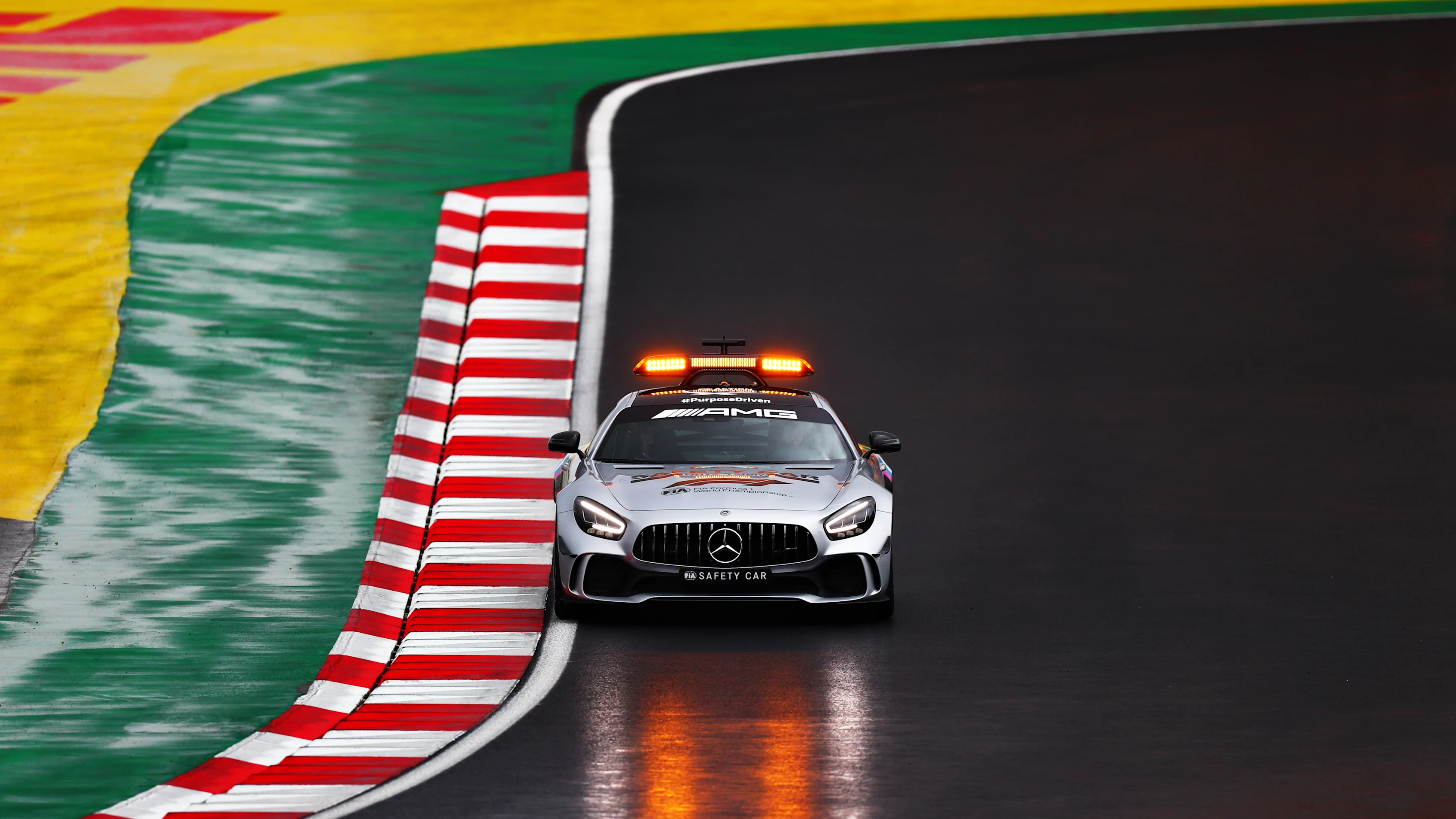 ISTANBUL, TURKEY - NOVEMBER 14: The FIA Safety Car drives on track before qualifying ahead of the