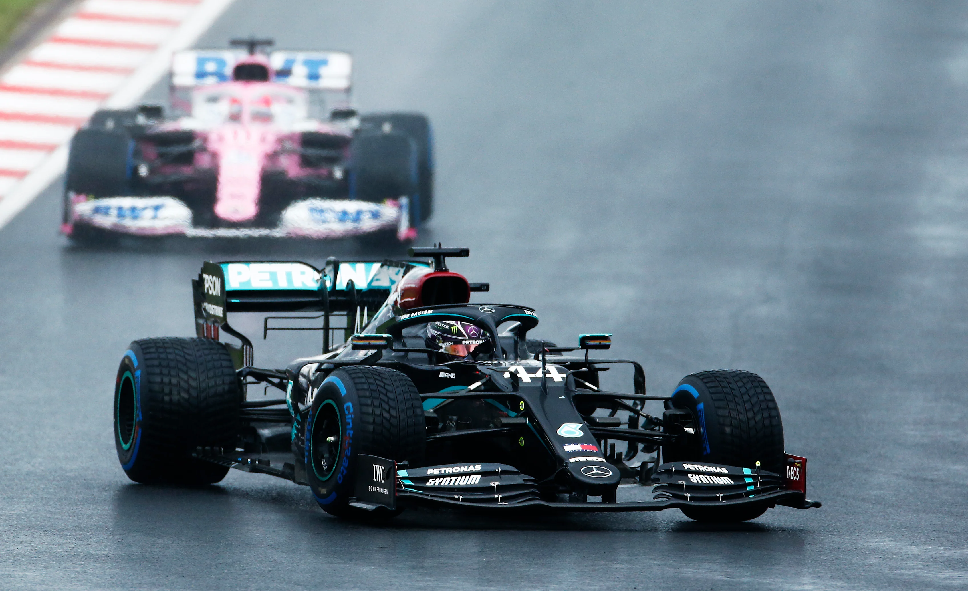 ISTANBUL, TURKEY - NOVEMBER 14: Lewis Hamilton of Great Britain driving the (44) Mercedes AMG