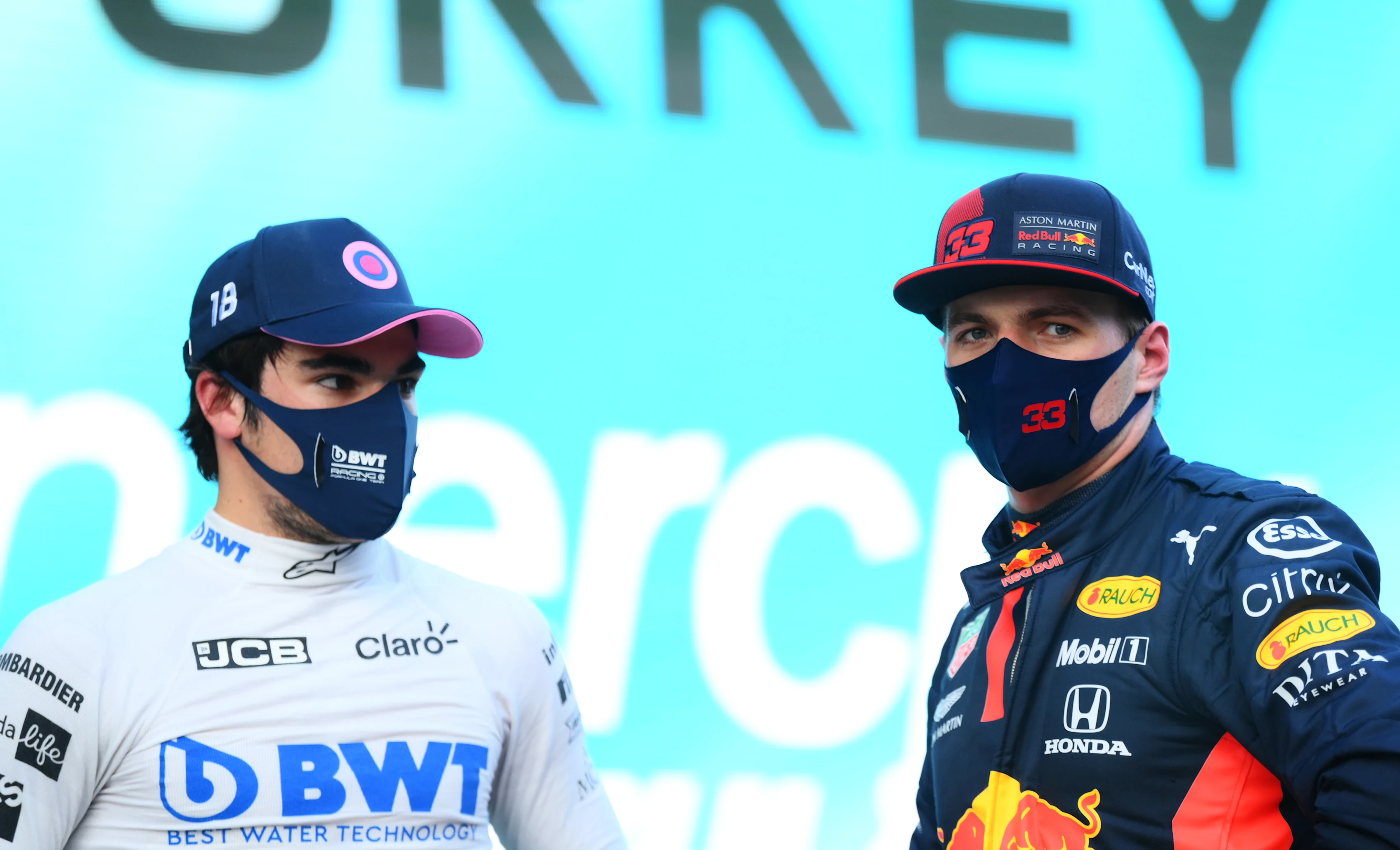 ISTANBUL, TURKEY - NOVEMBER 14: Pole position qualifier Lance Stroll of Canada and Racing Point