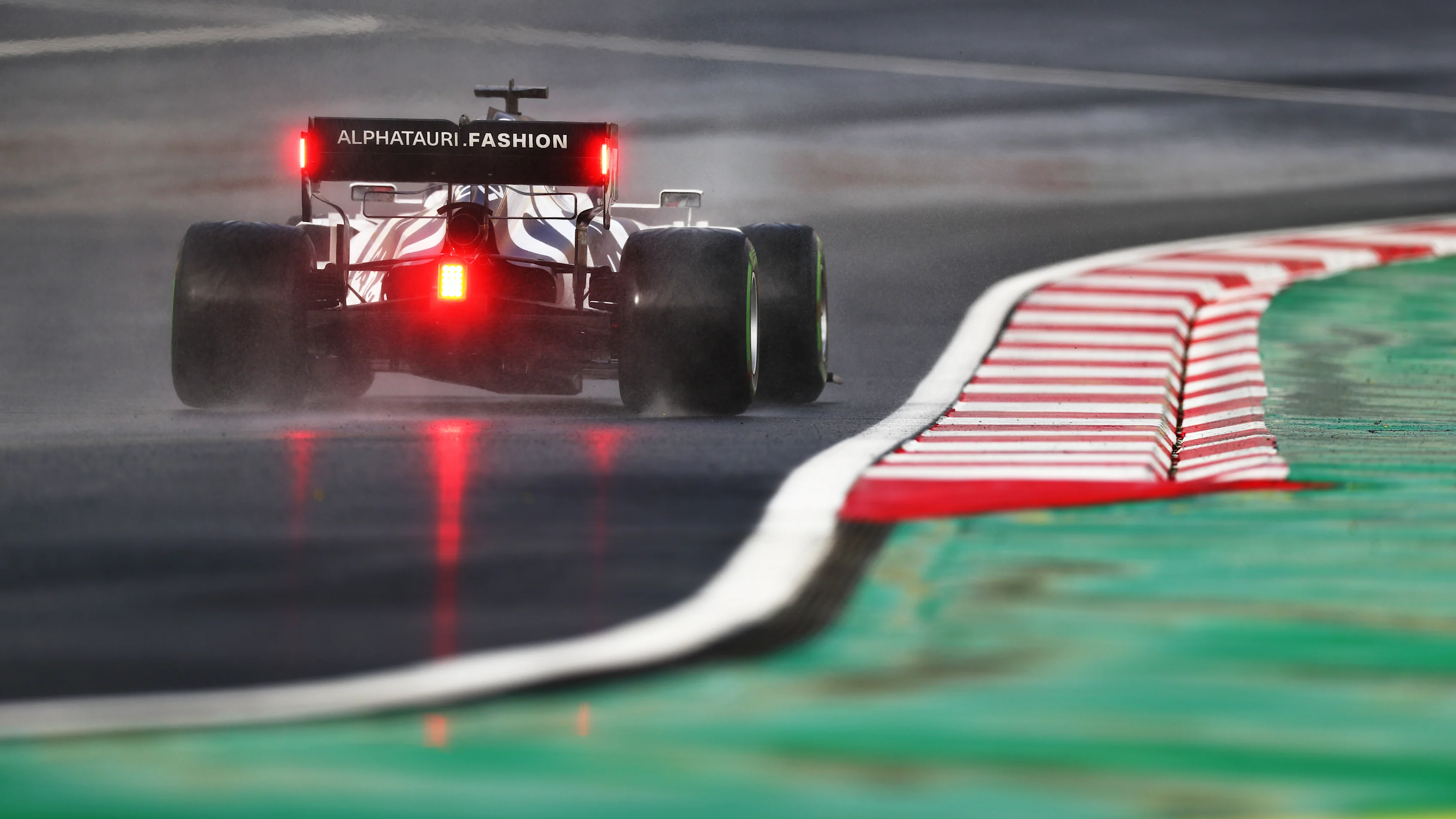 ISTANBUL, TURKEY - NOVEMBER 15: Daniil Kvyat of Russia driving the (26) Scuderia AlphaTauri AT01 Honda during the F1 Grand Prix of Turkey at Intercity Istanbul Park on November 15, 2020 in Istanbul, Turkey. (Photo by Dan Istitene - Formula 1/Formula 1 via Getty Images)