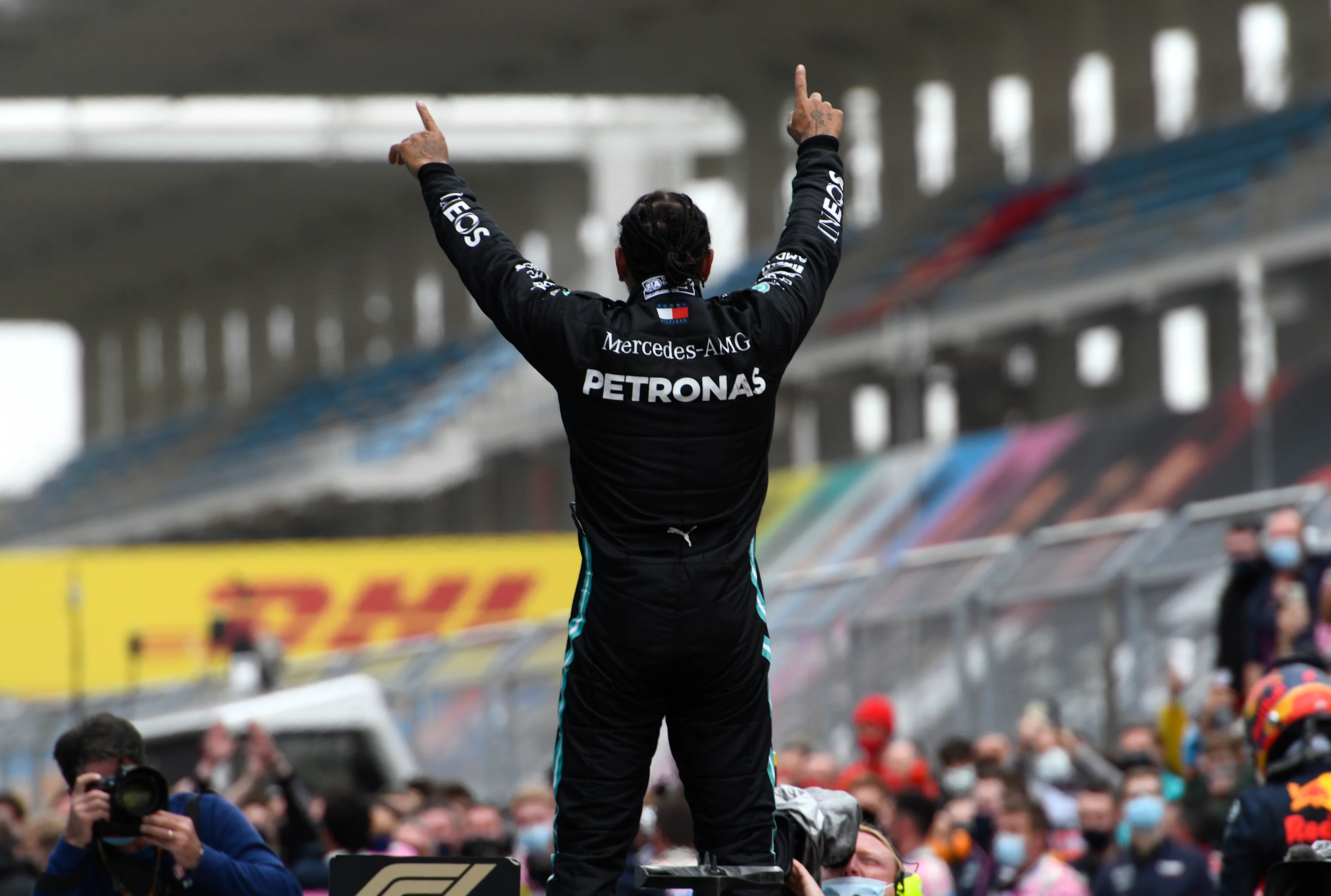 ISTANBUL, TURKEY - NOVEMBER 15: Race winner Lewis Hamilton of Great Britain and Mercedes GP