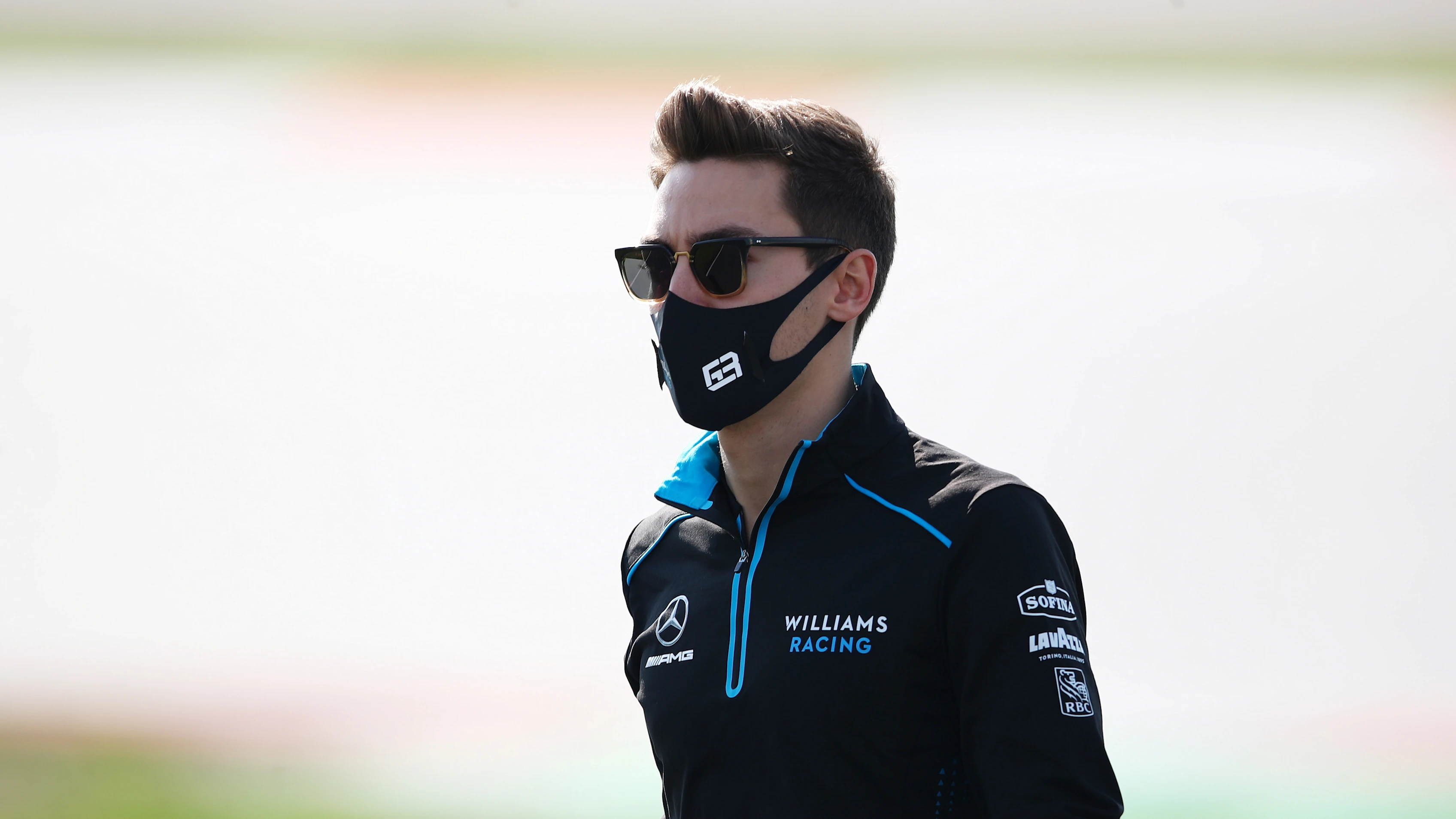 ISTANBUL, TURKEY - NOVEMBER 12: George Russell of Great Britain and Williams walks the track during