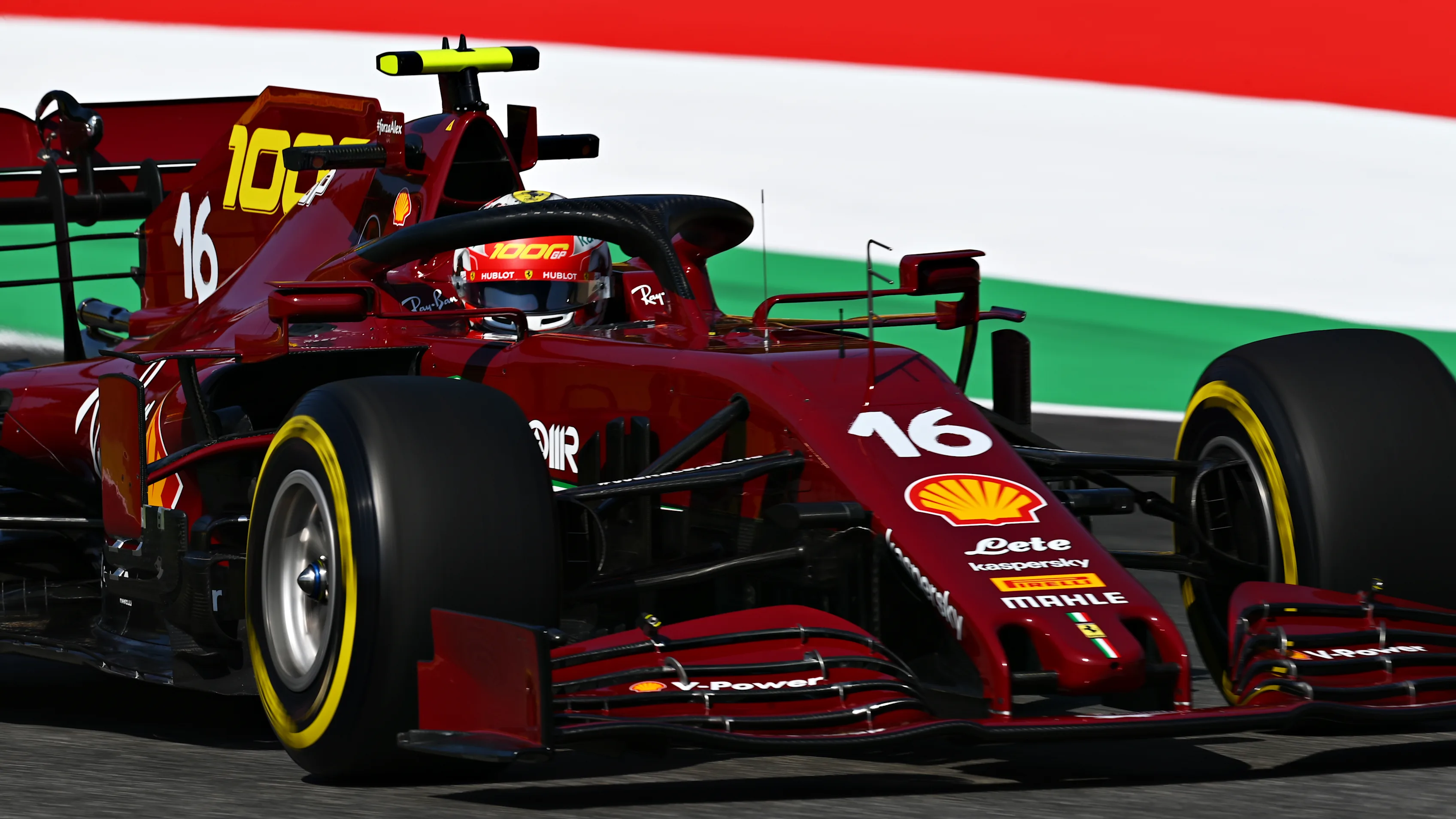 SCARPERIA, ITALY - SEPTEMBER 11: Charles Leclerc of Monaco driving the (16) Scuderia Ferrari SF1000