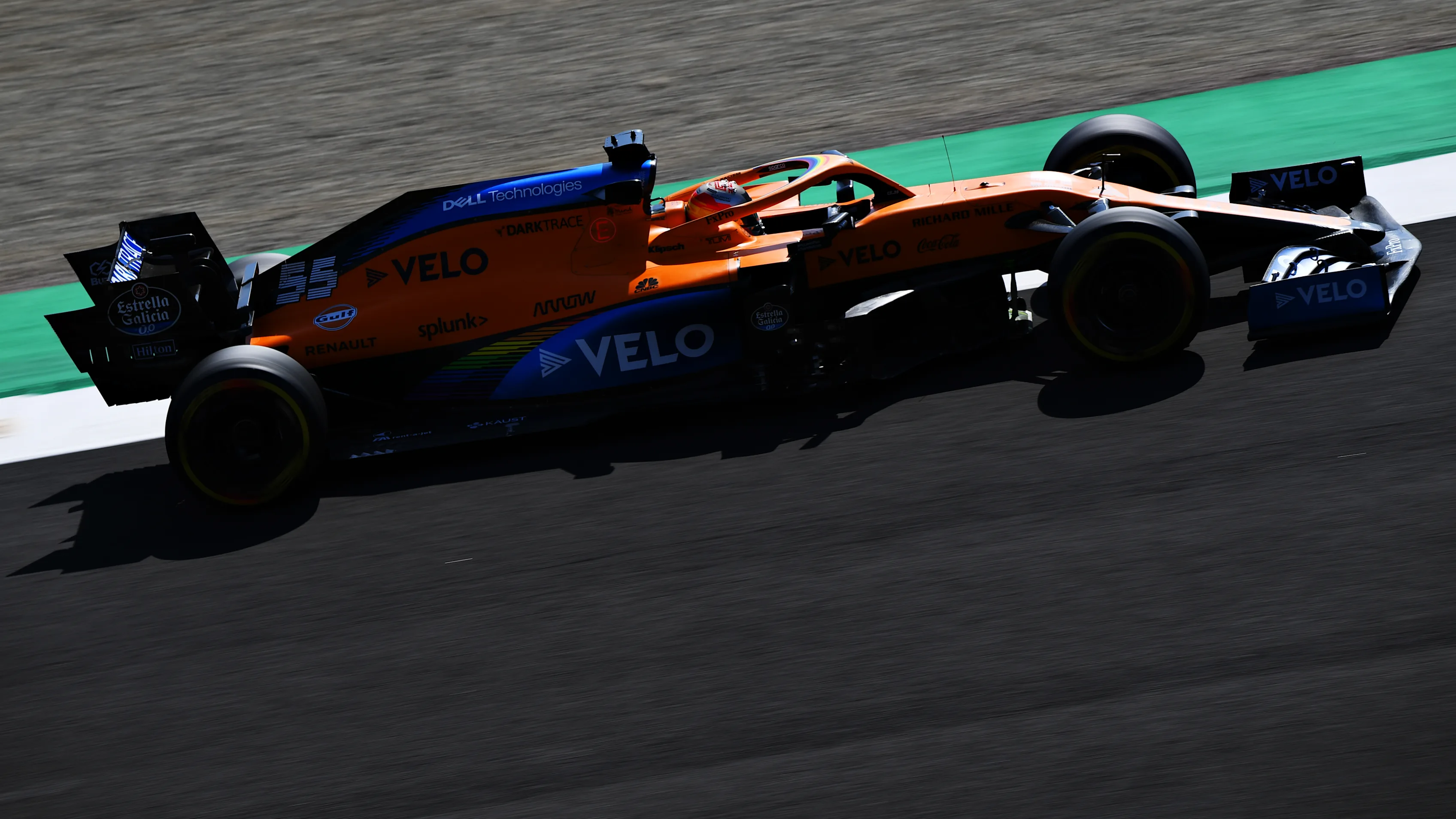 SCARPERIA, ITALY - SEPTEMBER 11: Carlos Sainz of Spain driving the (55) McLaren F1 Team MCL35 Renault during practice ahead of the F1 Grand Prix of Tuscany at Mugello Circuit on September 11, 2020 in Scarperia, Italy. (Photo by Clive Mason - Formula 1/Formula 1 via Getty Images)