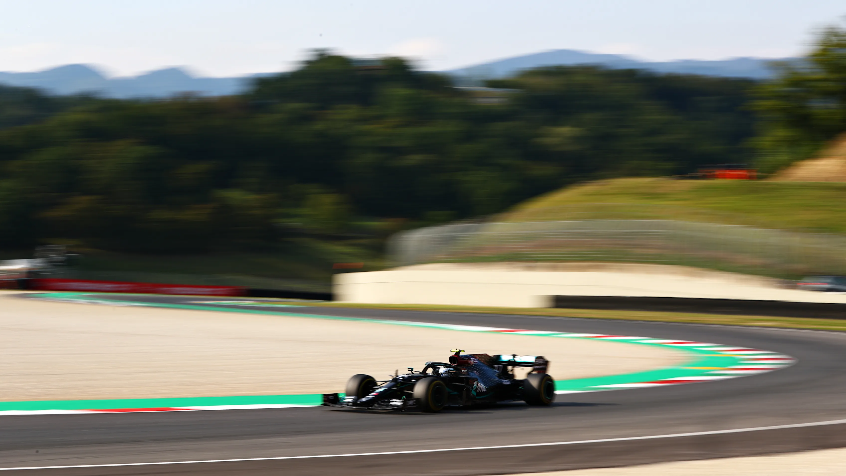 SCARPERIA, ITALY - SEPTEMBER 11: Valtteri Bottas of Finland driving the (77) Mercedes AMG Petronas