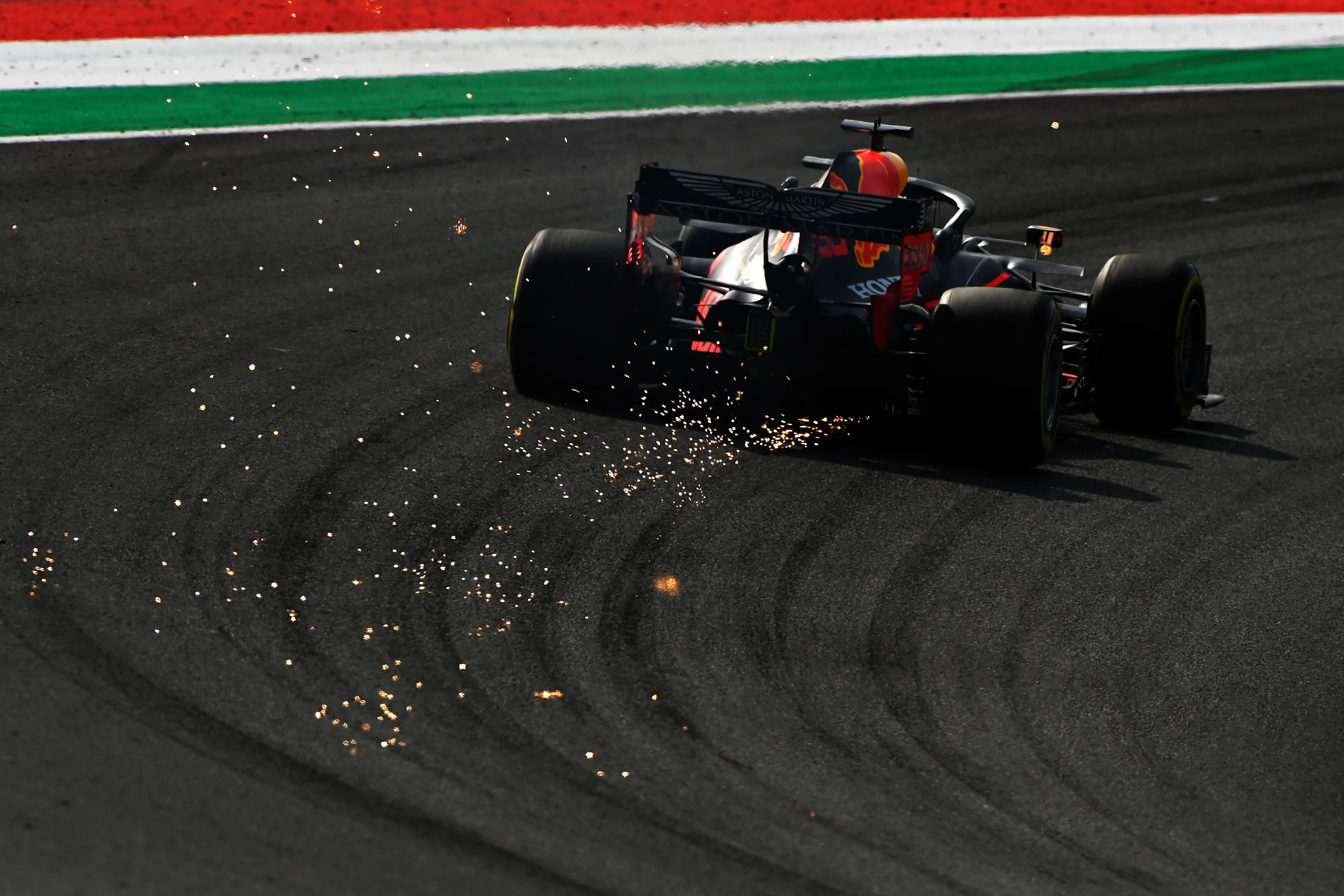SCARPERIA, ITALY - SEPTEMBER 11: Max Verstappen of the Netherlands driving the (33) Aston Martin Red Bull Racing RB16on track  during practice ahead of the F1 Grand Prix of Tuscany at Mugello Circuit on September 11, 2020 in Scarperia, Italy. (Photo by Rudy Carezzevoli/Getty Images)