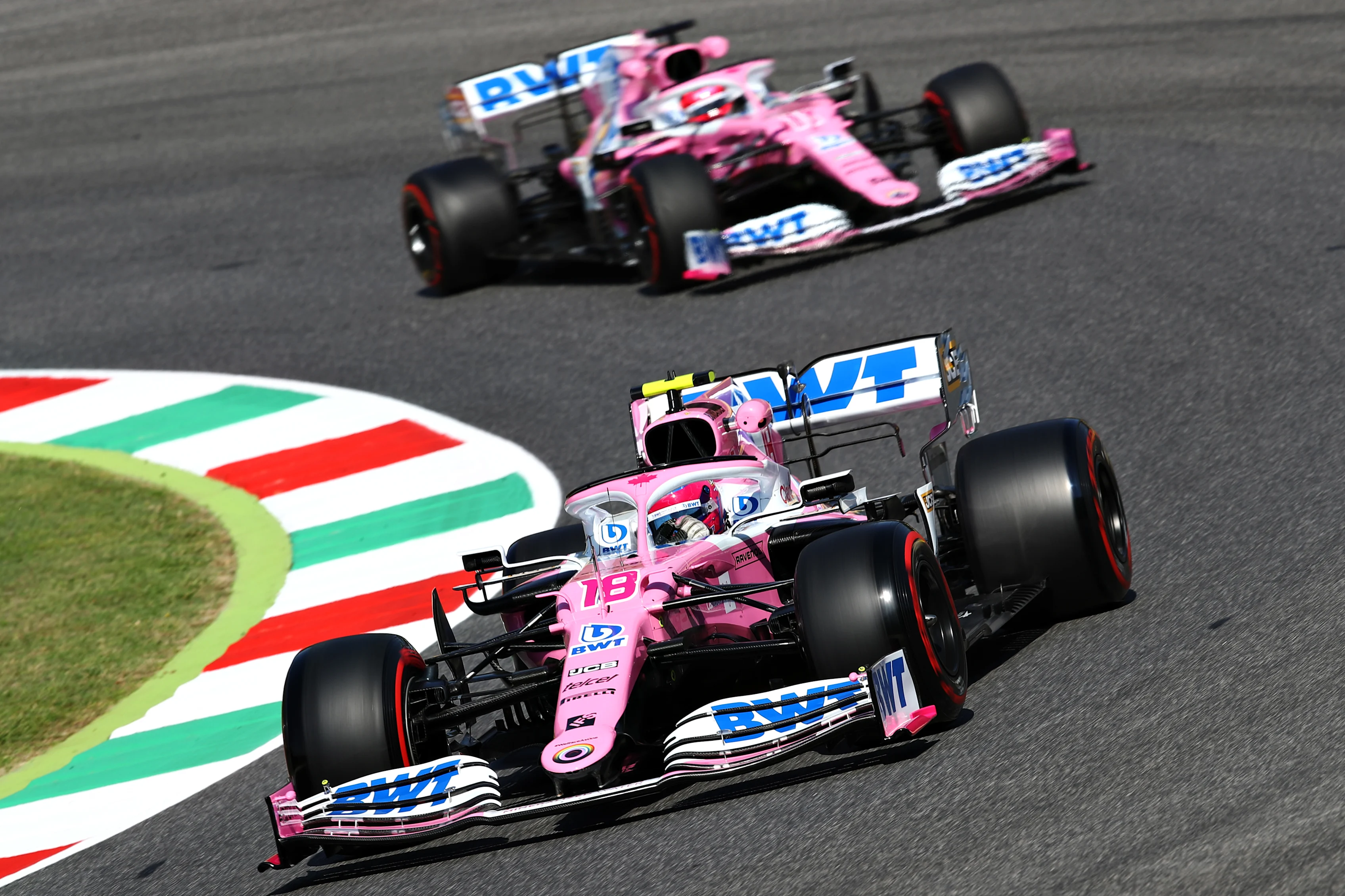 SCARPERIA, ITALY - SEPTEMBER 11: Lance Stroll of Canada driving the (18) Racing Point RP20 Mercedes