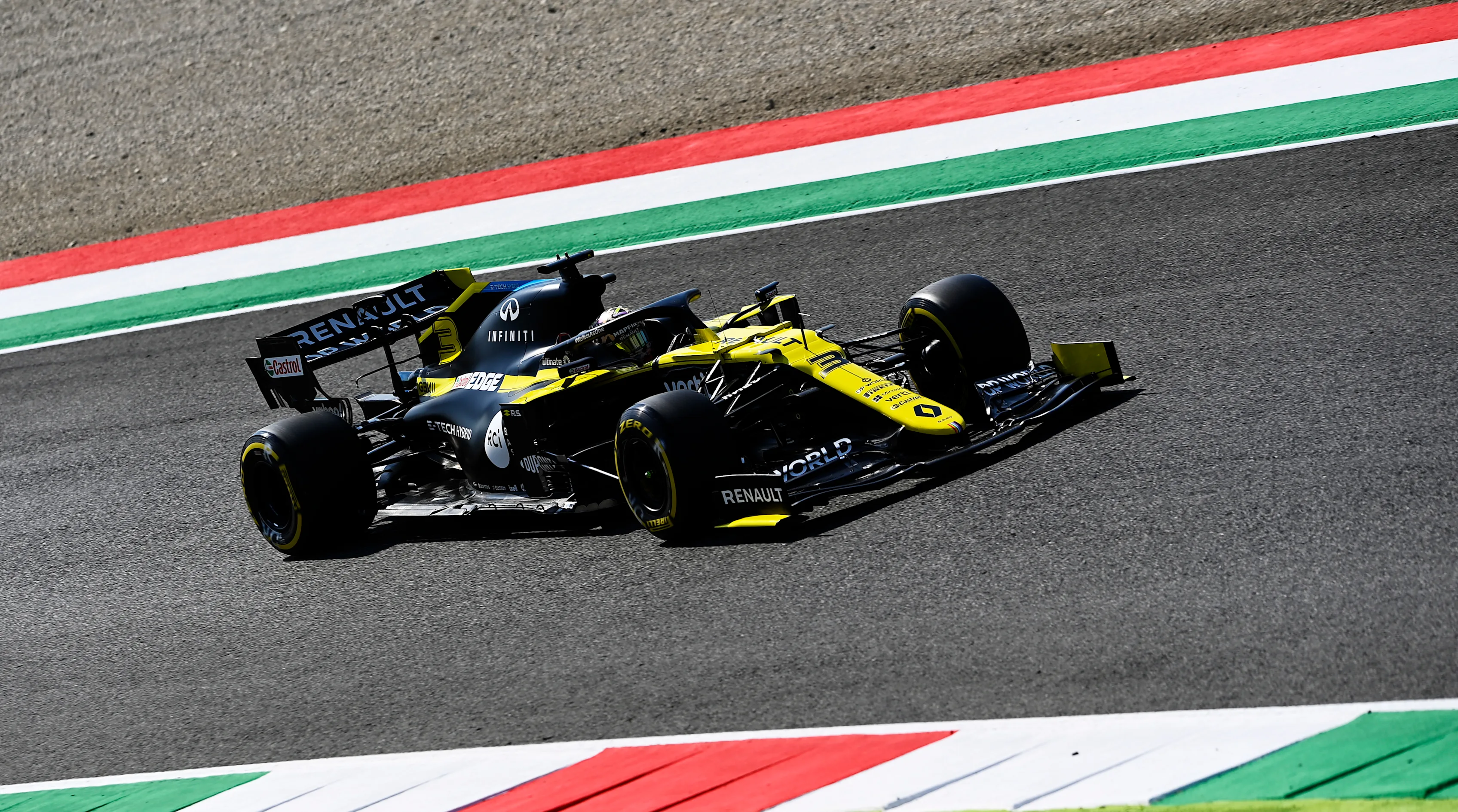 SCARPERIA, ITALY - SEPTEMBER 11: Daniel Ricciardo of Australia driving the (3) Renault Sport