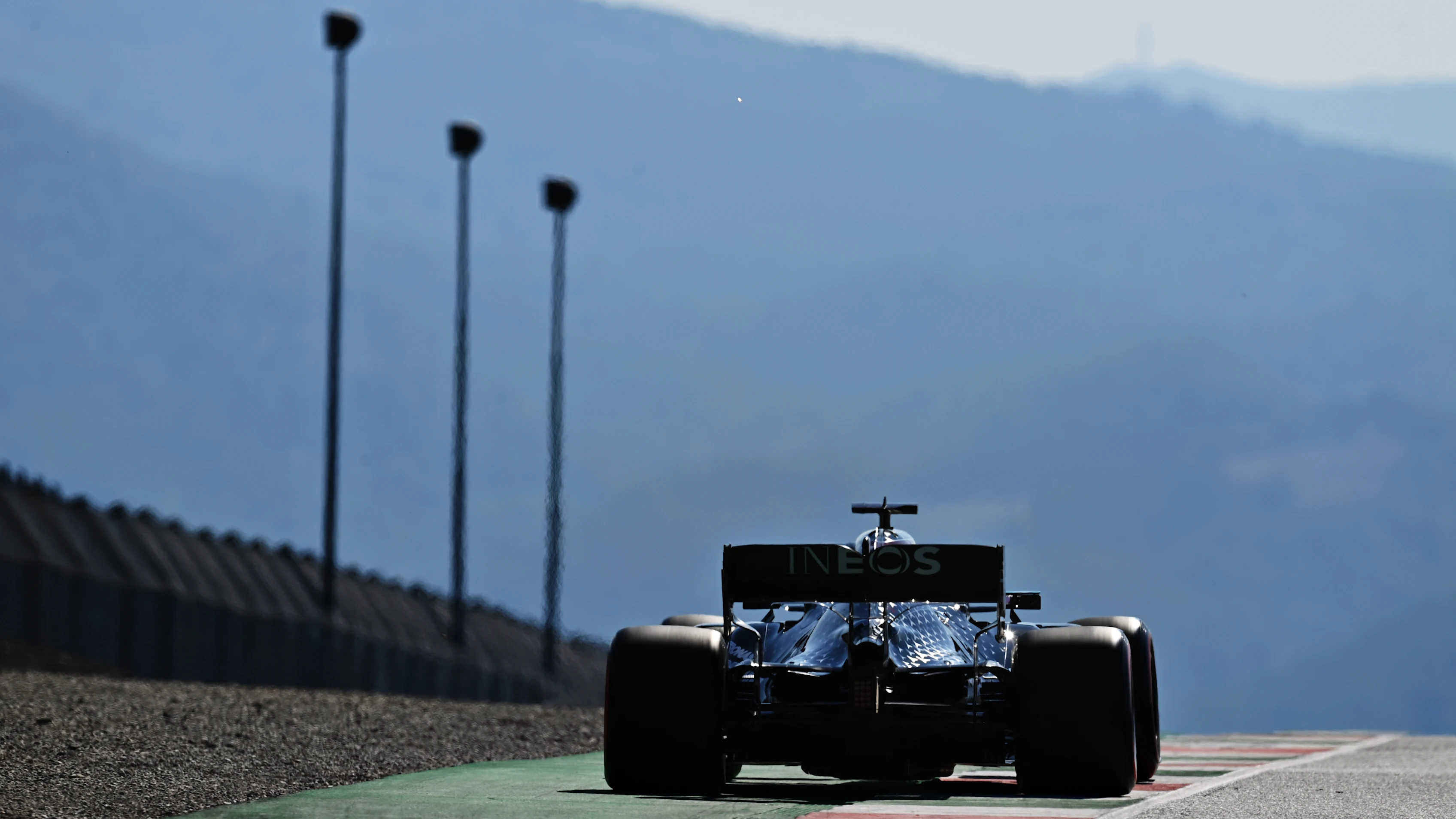 SCARPERIA, ITALY - SEPTEMBER 12: Lewis Hamilton of Great Britain driving the (44) Mercedes AMG