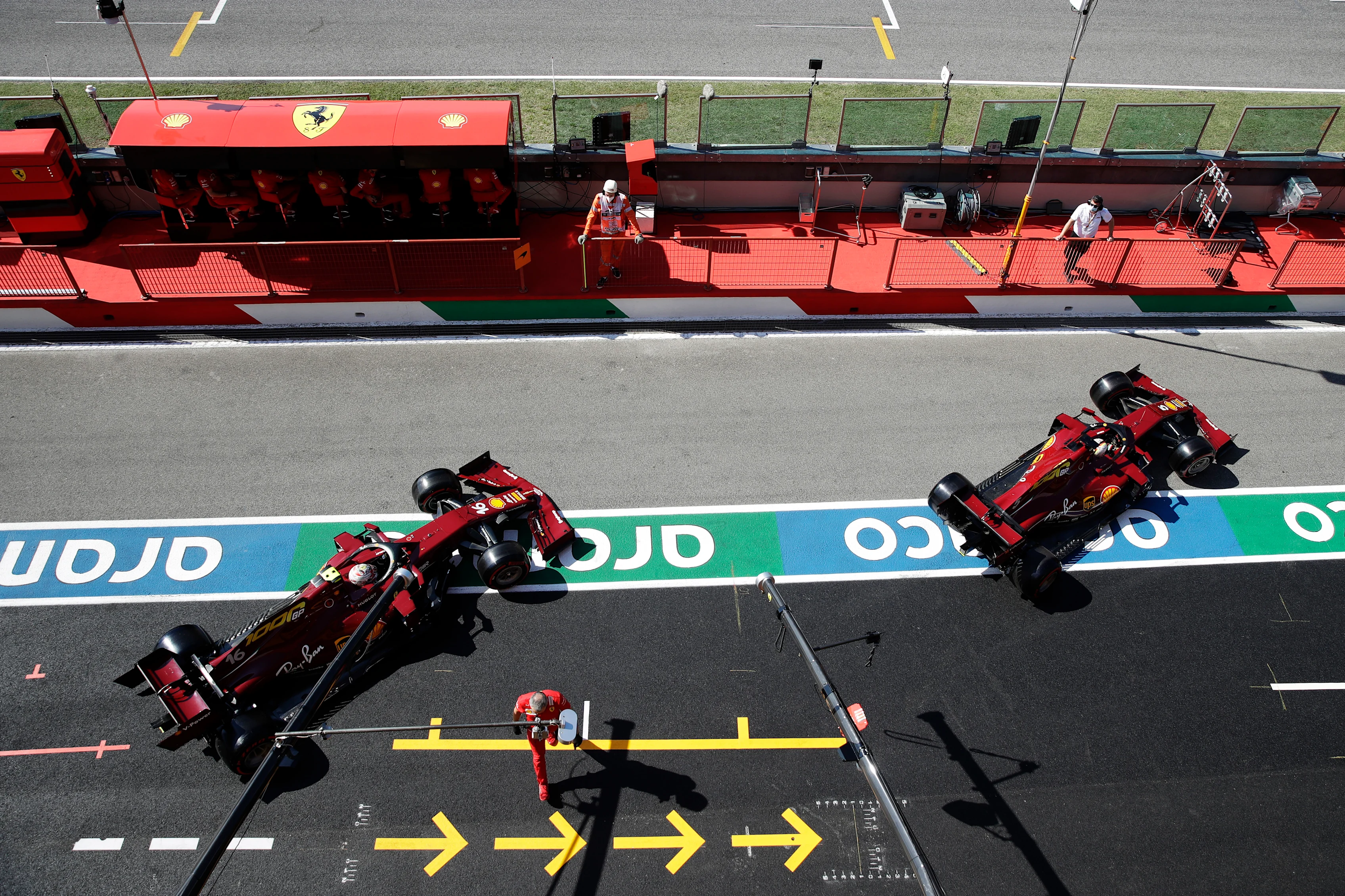 SCARPERIA, ITALY - SEPTEMBER 12: Charles Leclerc of Monaco driving the (16) Scuderia Ferrari SF1000