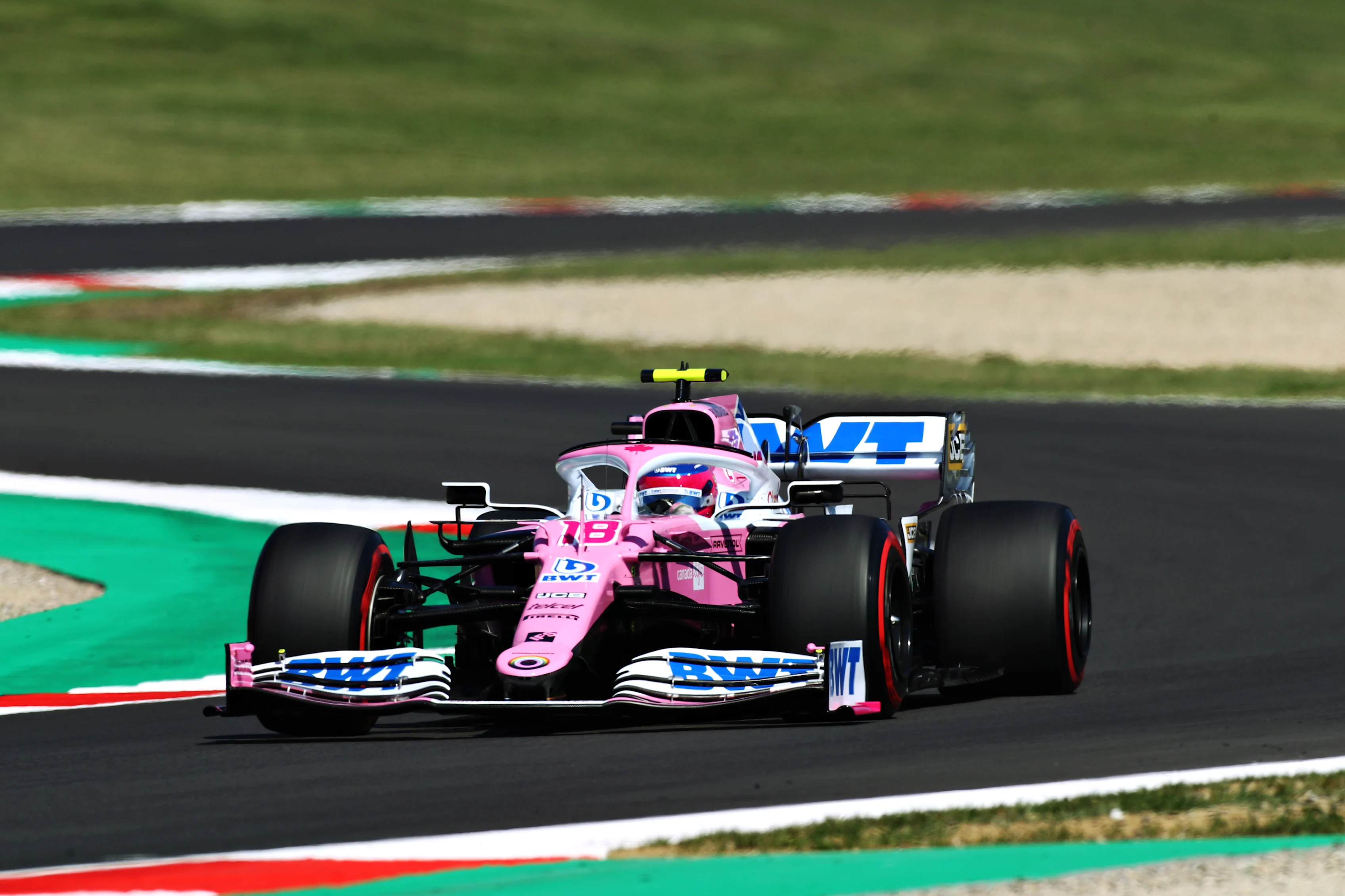 SCARPERIA, ITALY - SEPTEMBER 12: Lance Stroll of Canada driving the (18) Racing Point RP20 Mercedes