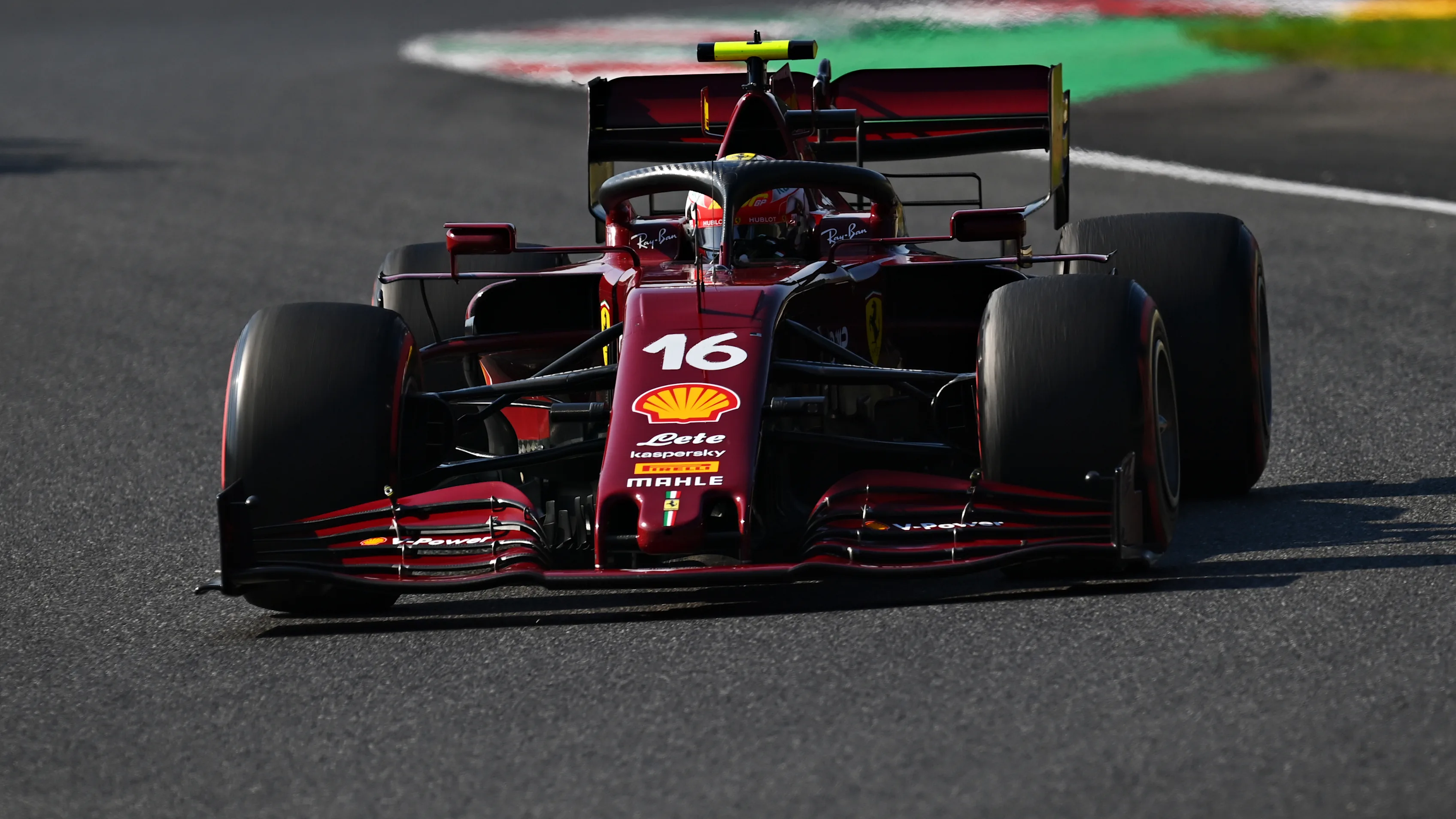 SCARPERIA, ITALY - SEPTEMBER 13: Charles Leclerc of Monaco driving the (16) Scuderia Ferrari SF1000
