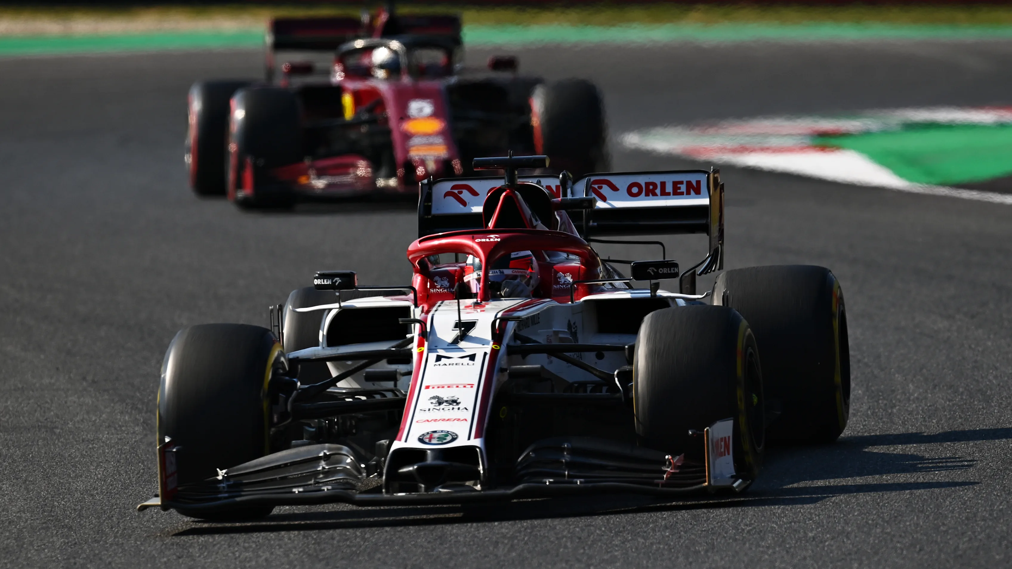 SCARPERIA, ITALY - SEPTEMBER 13: Kimi Raikkonen of Finland driving the (7) Alfa Romeo Racing C39