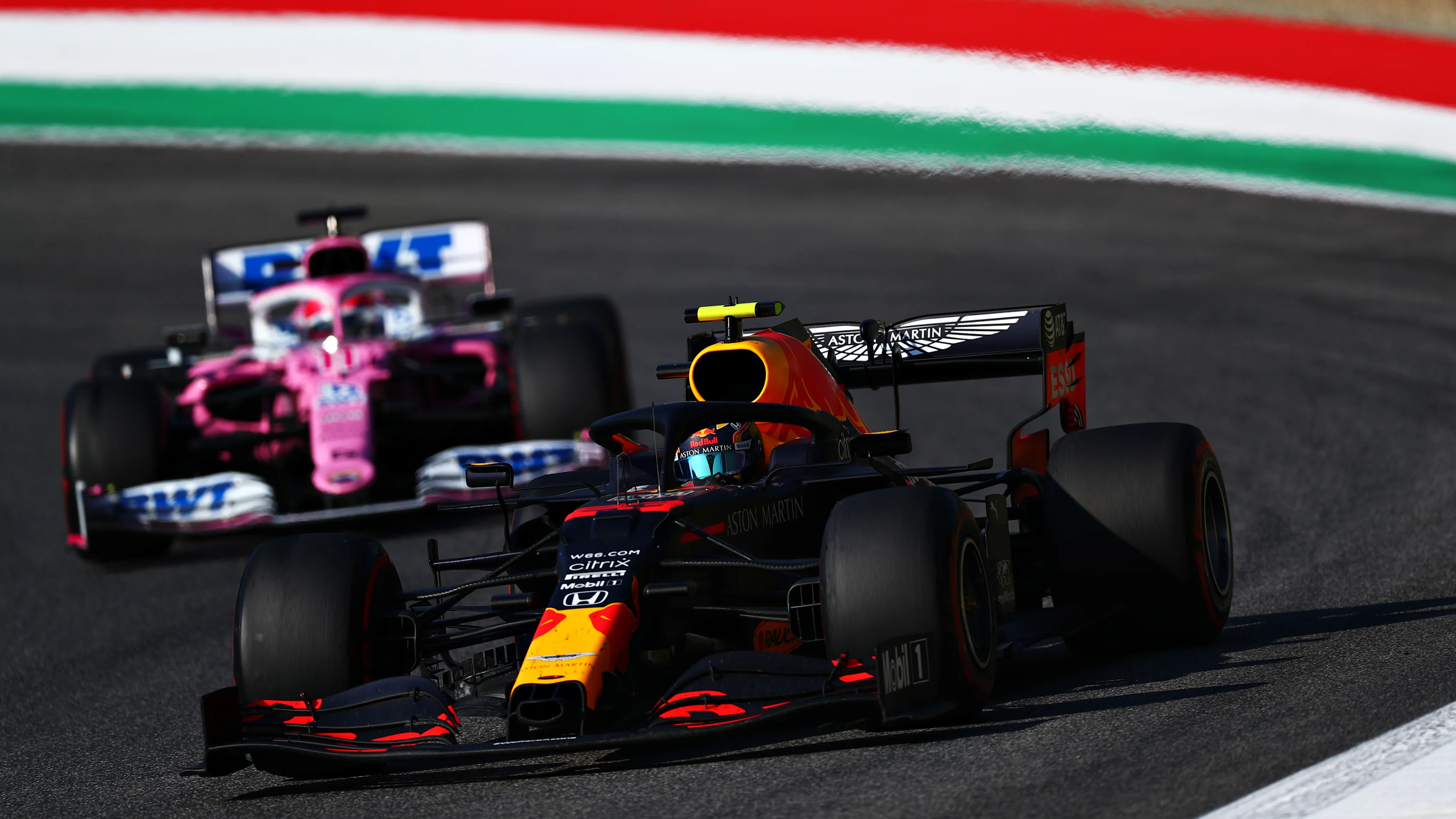 SCARPERIA, ITALY - SEPTEMBER 13: Alexander Albon of Thailand driving the (23) Aston Martin Red Bull